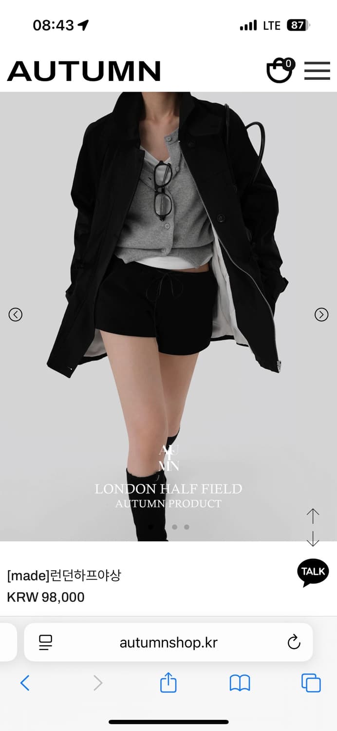 어텀 런던하프야상 블랙 (1회 착용) 상품이미지1