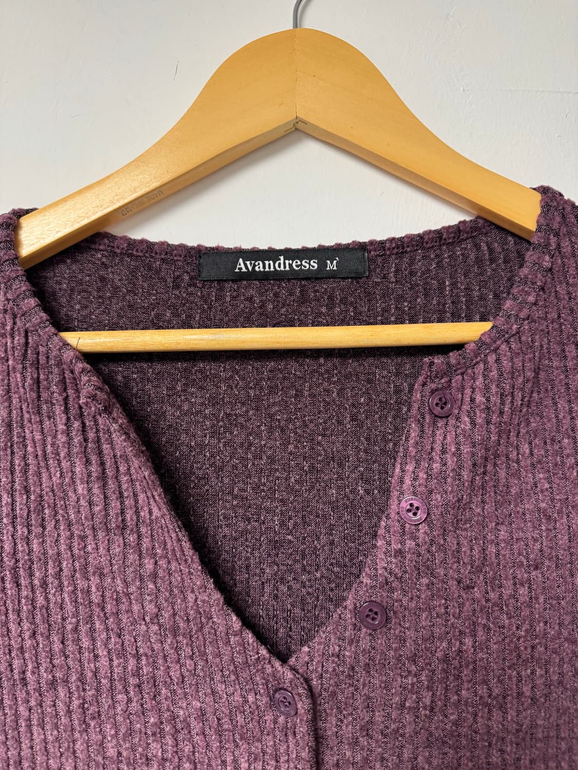 어반드레스 골지 니트 브이넥 가디건 니트 퍼플 M 상품이미지6