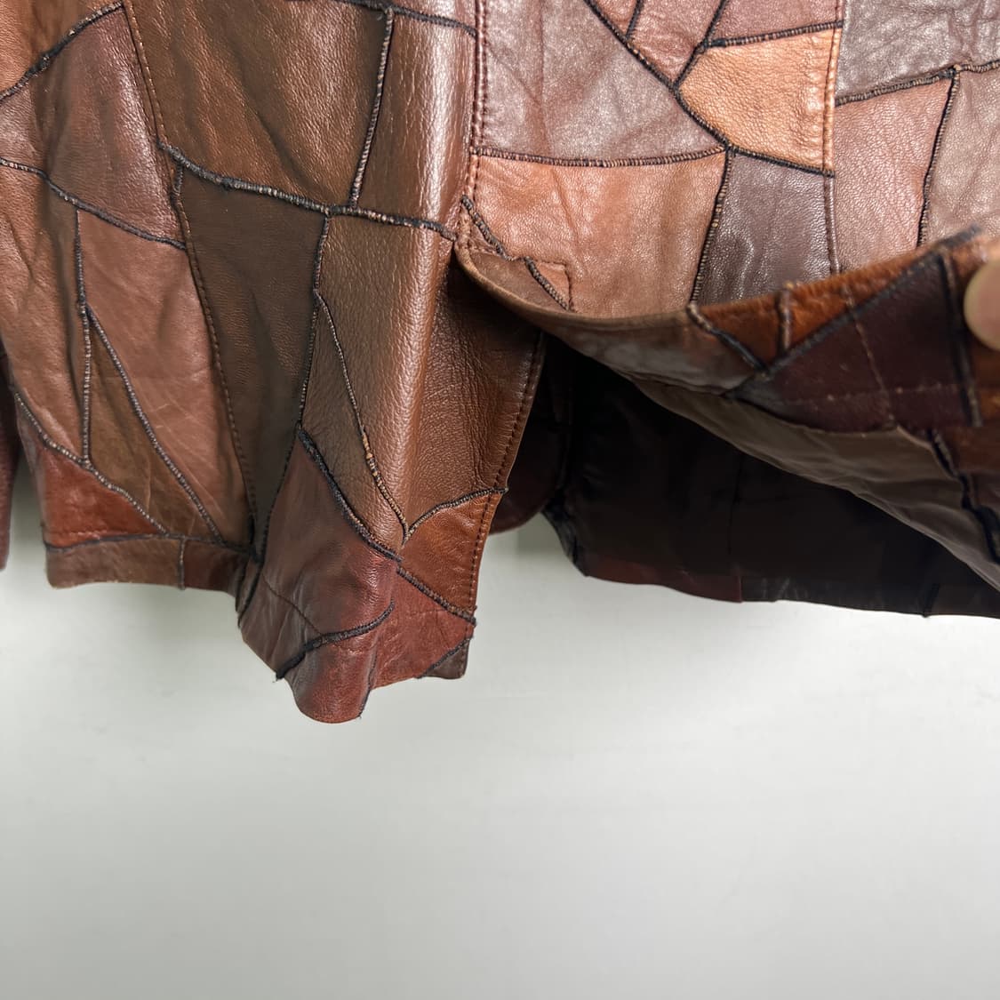 VTG 빈티지 패치워크 양가죽 자켓 M 상품이미지6
