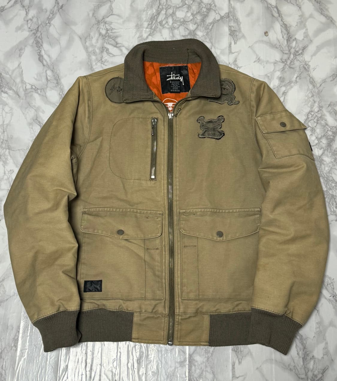 스투시 90s 가죽 패치 아카이브 봄버 자켓 상품이미지3