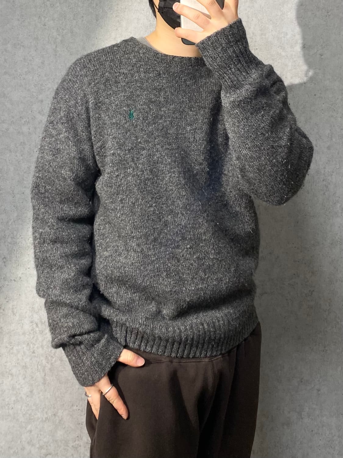 [95] 80s 폴로 랄프로렌 셔틀랜드 울 니트 그레이 상품이미지7