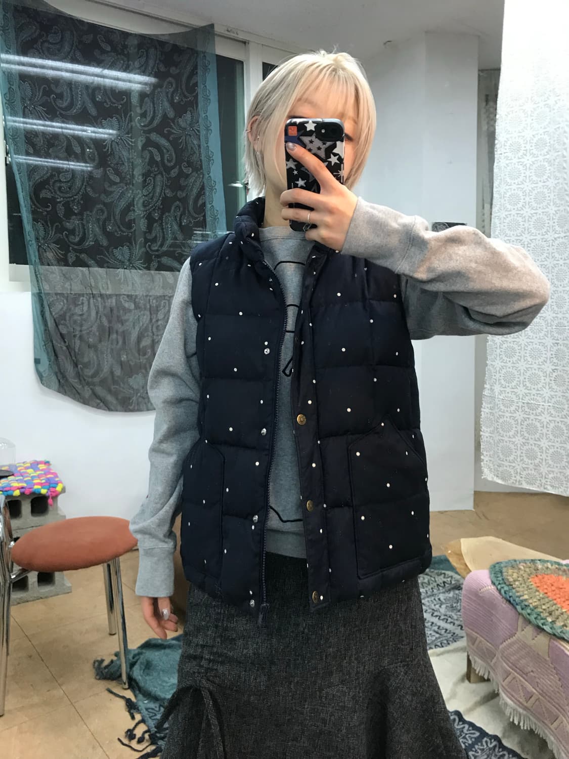 리바이스 여성 덕다운 도트 패딩조끼  상품이미지3