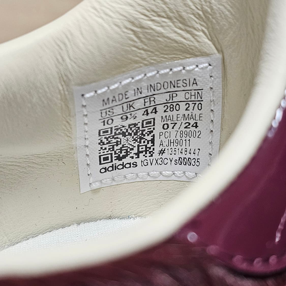 280 새제품) 아디다스 x 송 포 더 뮤트 컨트리 OG 마룬 코어 블랙 상품이미지5