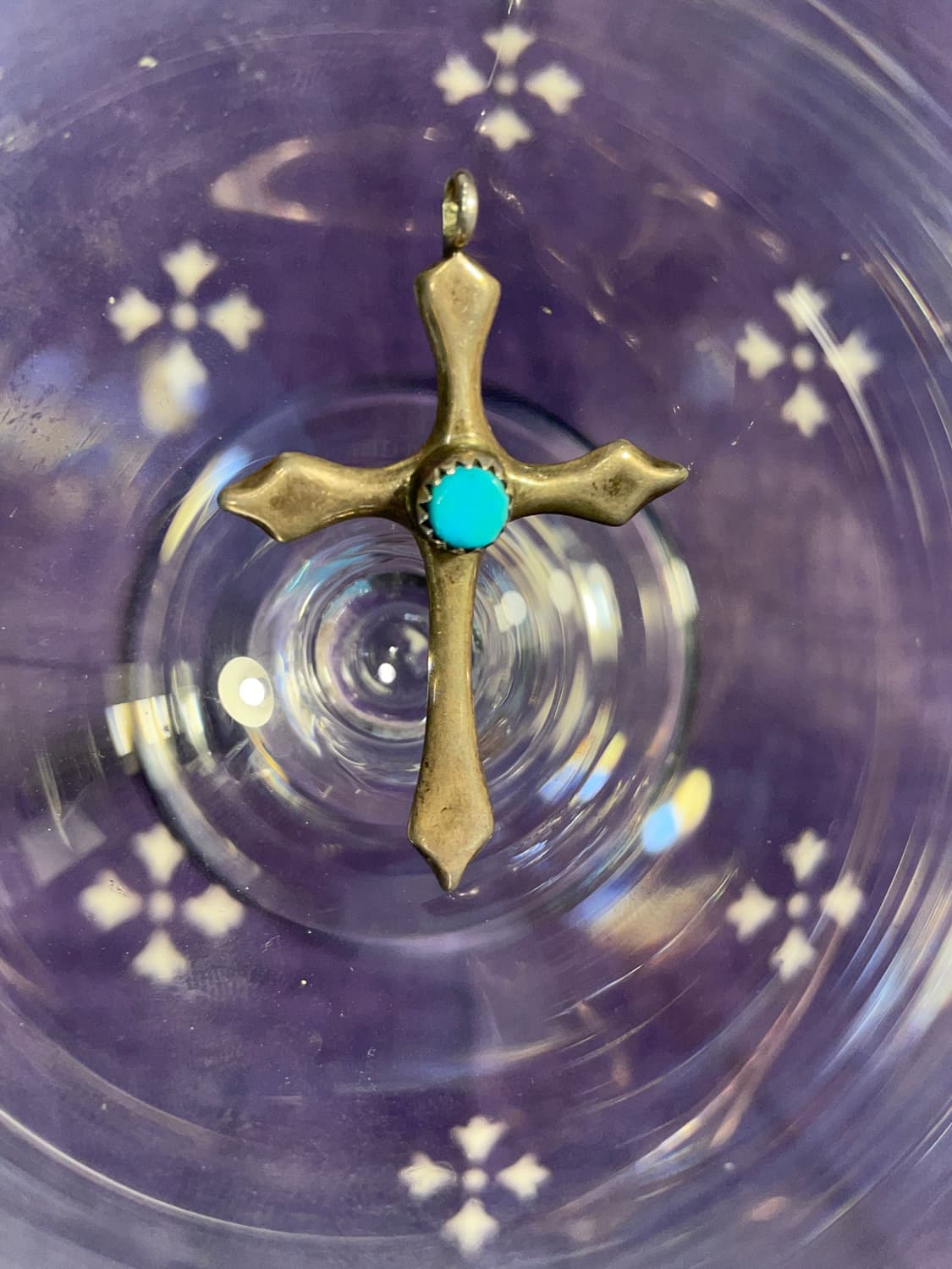 Vintage Sterling Turquoise Cross Pendant 상품이미지3
