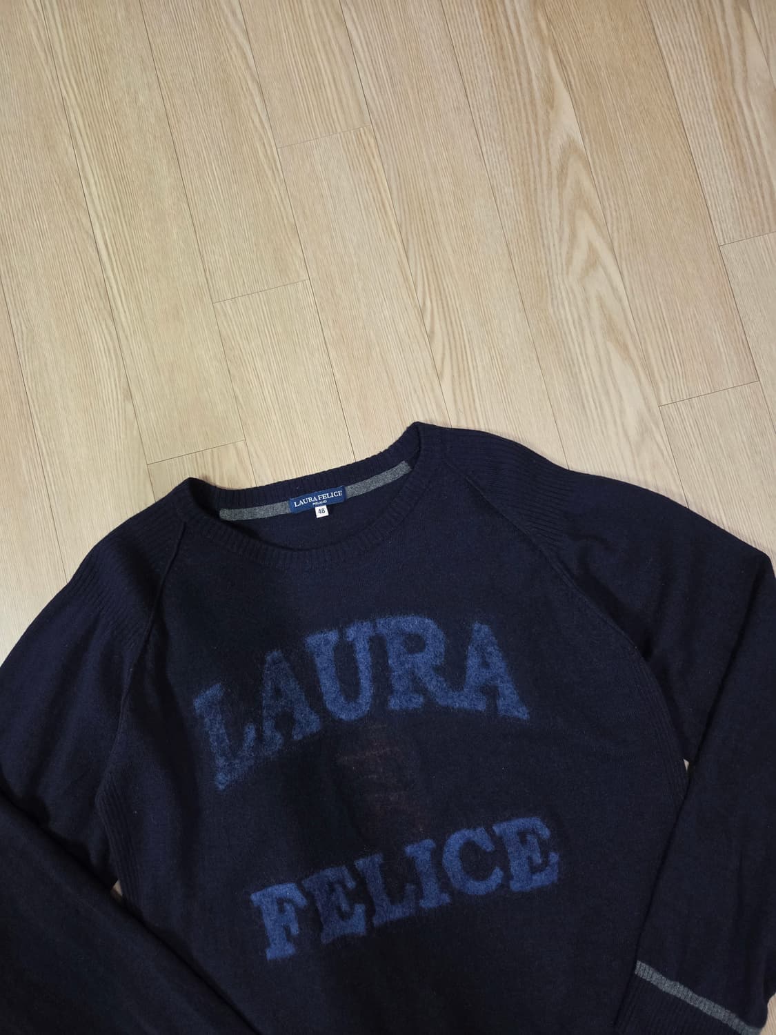 LAURA FELICE 네이비 라운드 니트 상품이미지2