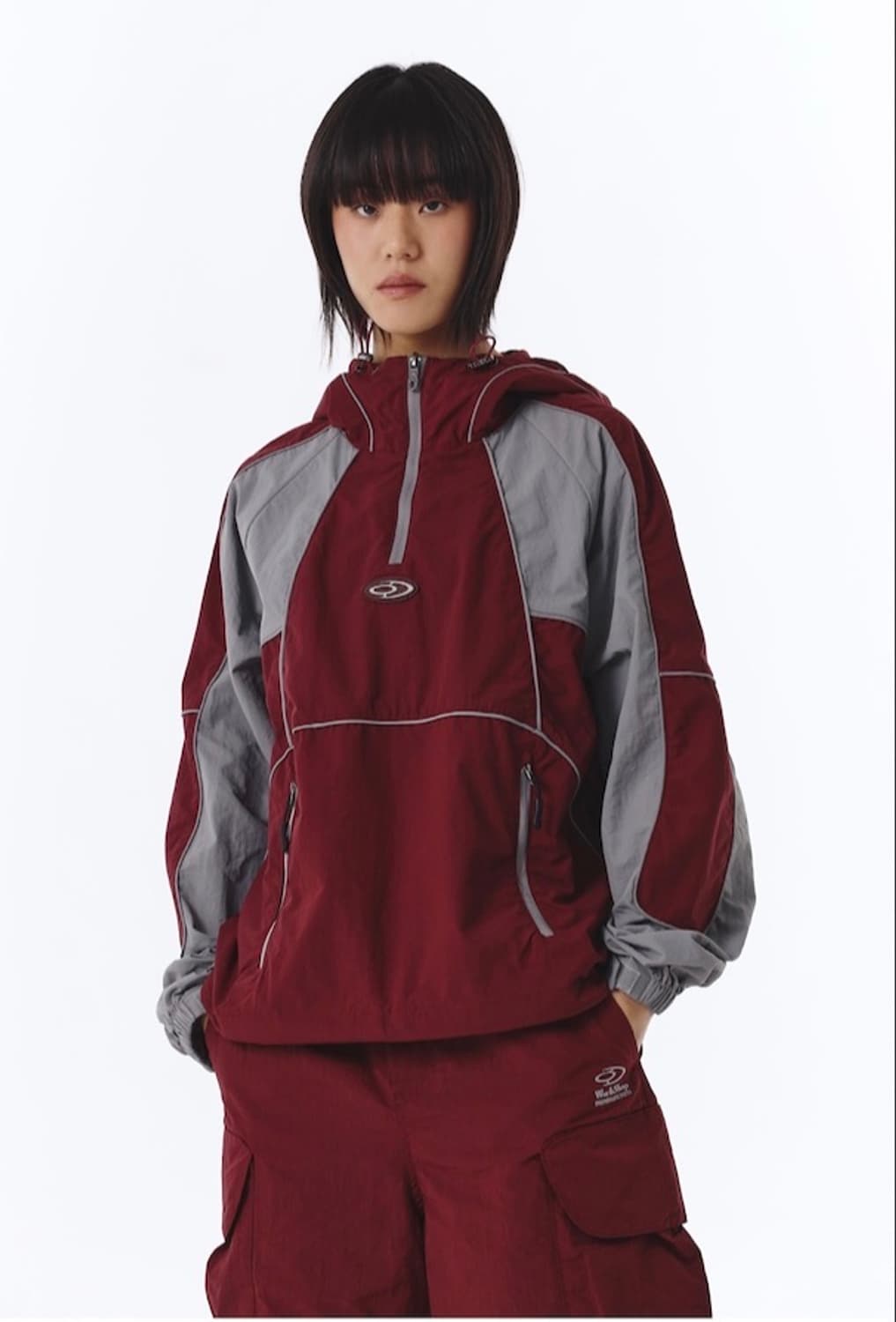 트래블 블록 포켓 아노락 버건디 L 상품이미지2