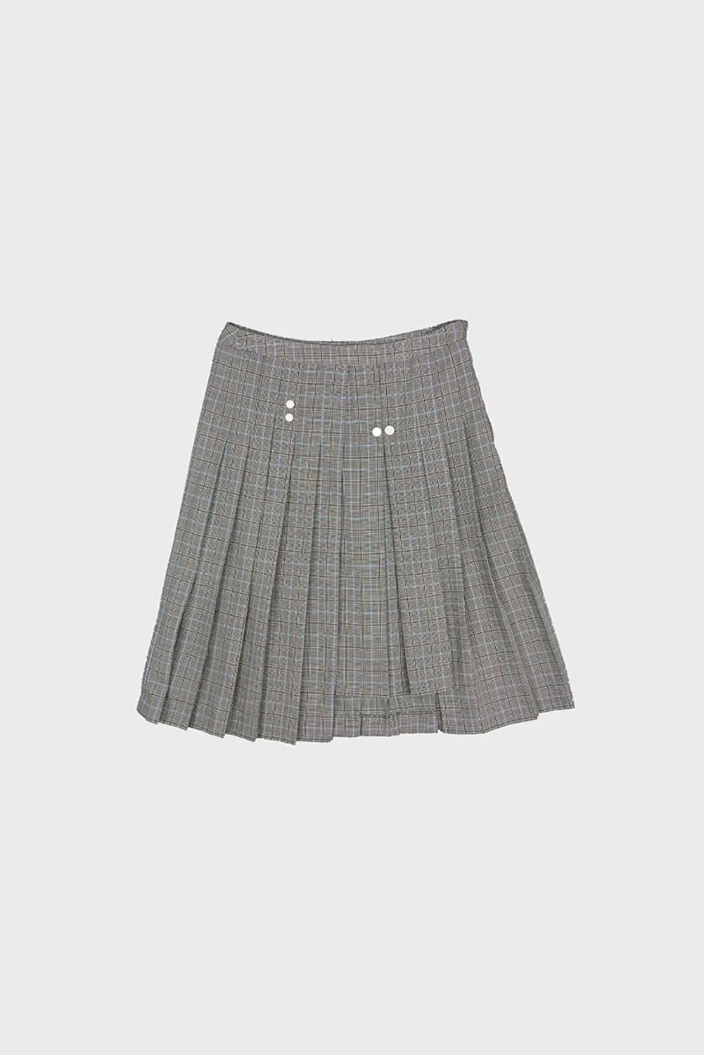 Dared UNBALANCE PLEATED SKIRT IN CHECK 상품이미지1