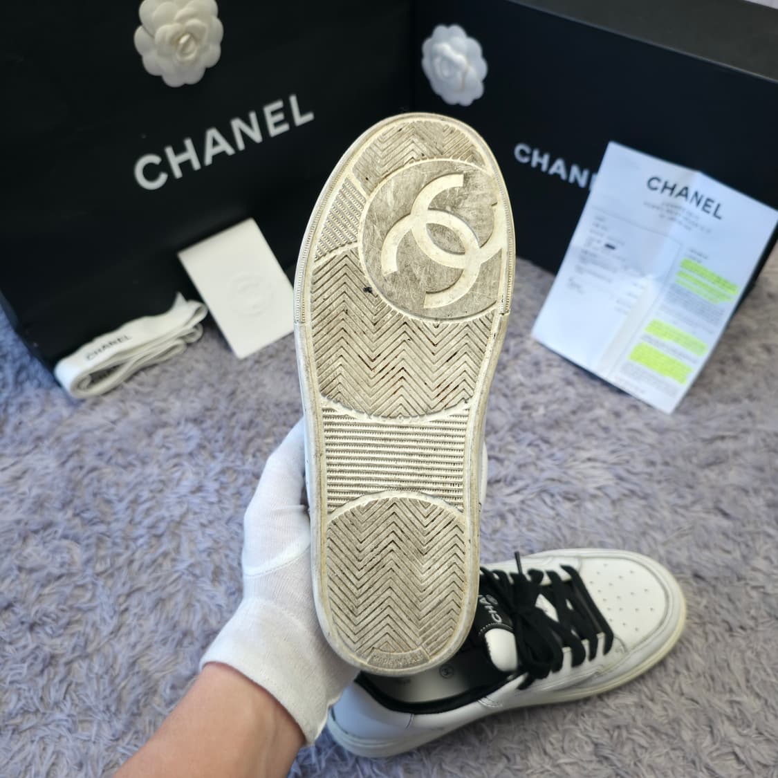 {클로젯}[37][풀구성+인보이스]샤넬 테니스 백로고 스니커즈 상품이미지10