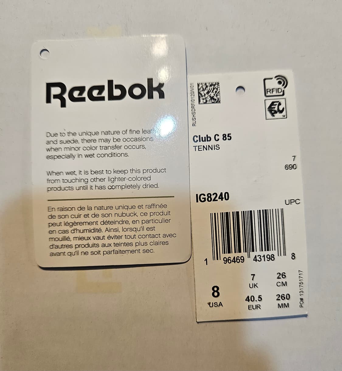 리복 자운드 클럽c 260 상품이미지5