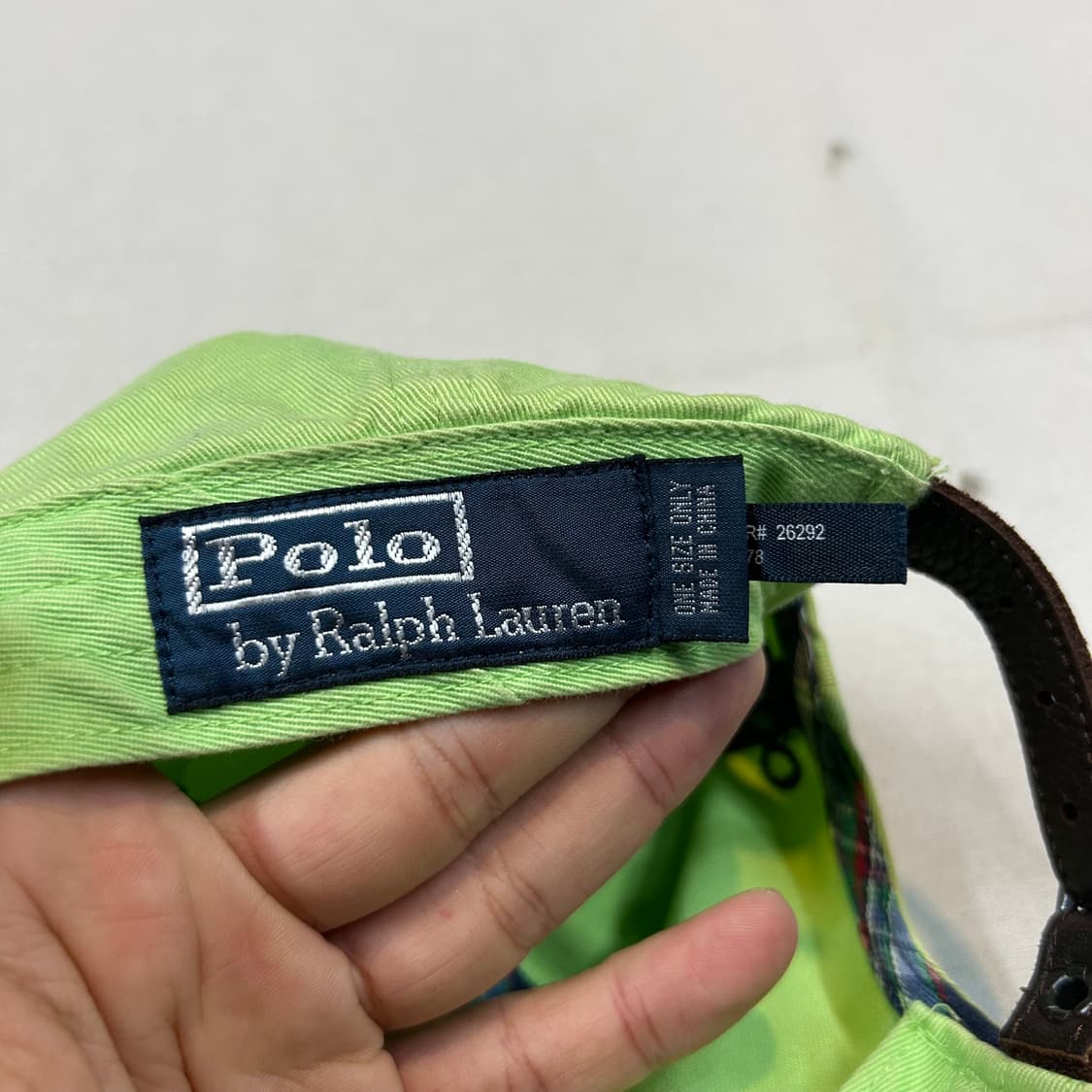 폴로 랄프로렌 연두색 볼캡 모자 가죽스트랩 정품 상품이미지8