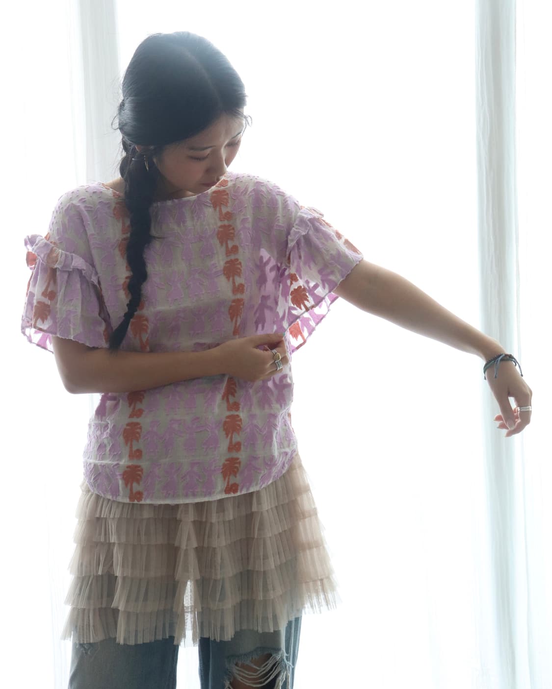 [Tsumori Chisato] Palm Tree Frill Blouse 상품이미지9