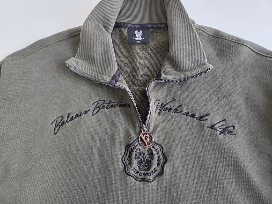 라이프워크 반집업 맨투맨 카키 F 상품이미지3