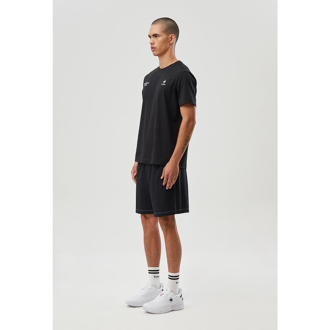 남성) 24SS LE COQ SPORTIF 스몰피케 화섬 반팔티 상품이미지3