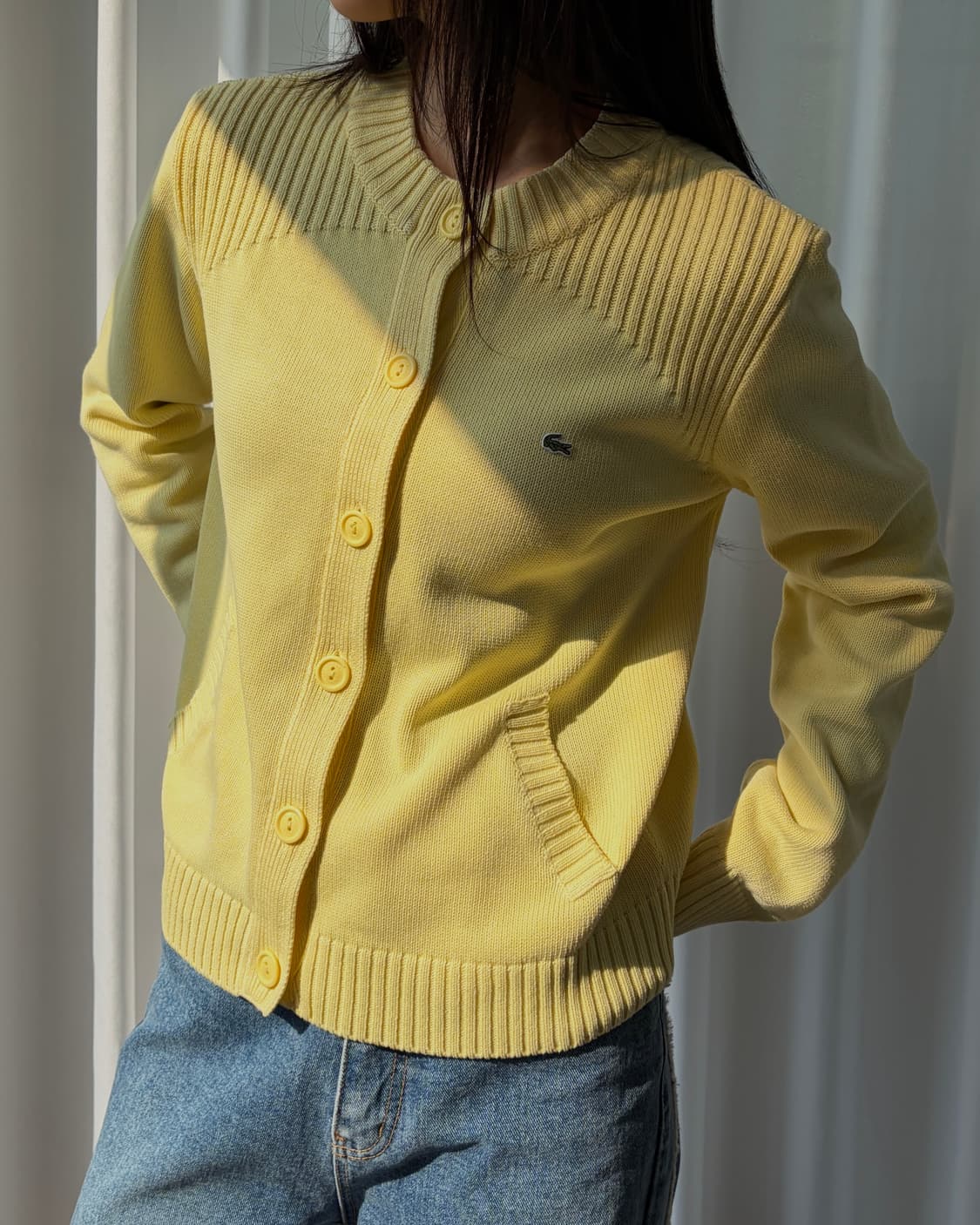 [M]라코스테 여성 코튼 니트 가디건 상품이미지1