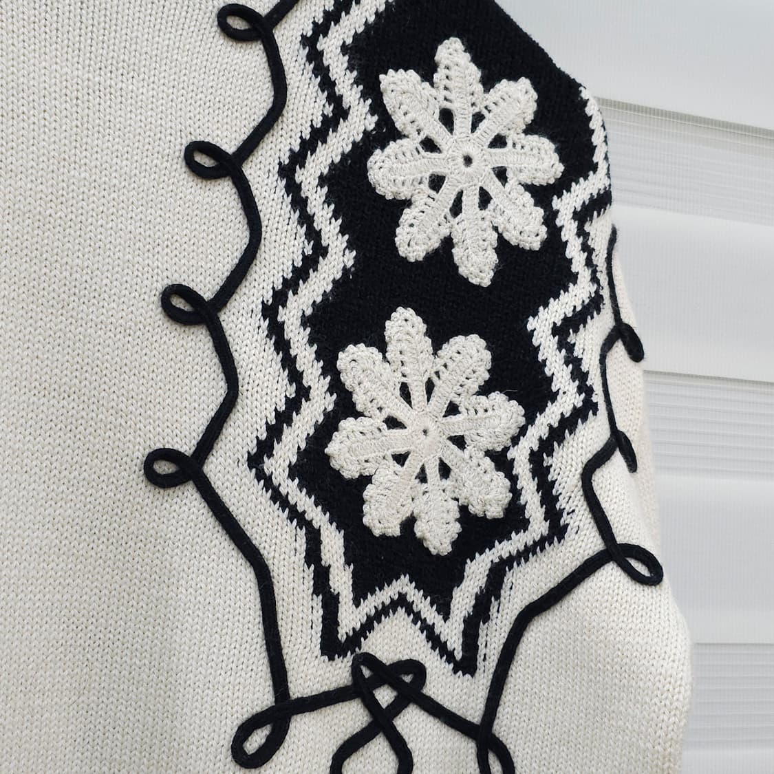 80-90s 일본디자이너 madame NICOLE 자수니트 상품이미지7