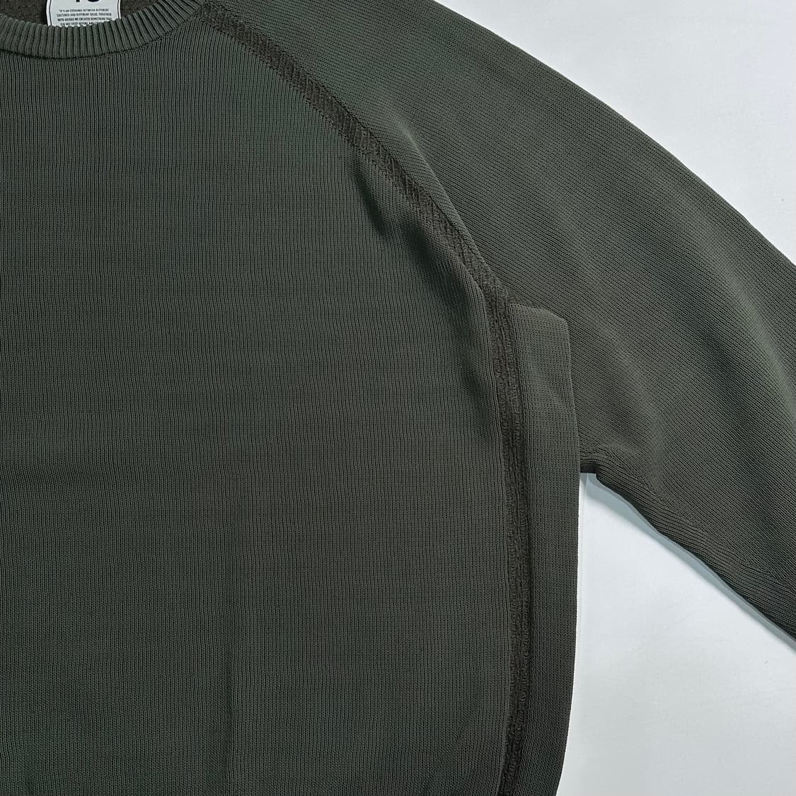 Y-3 로고 카키 크루넥 니트 상품이미지2