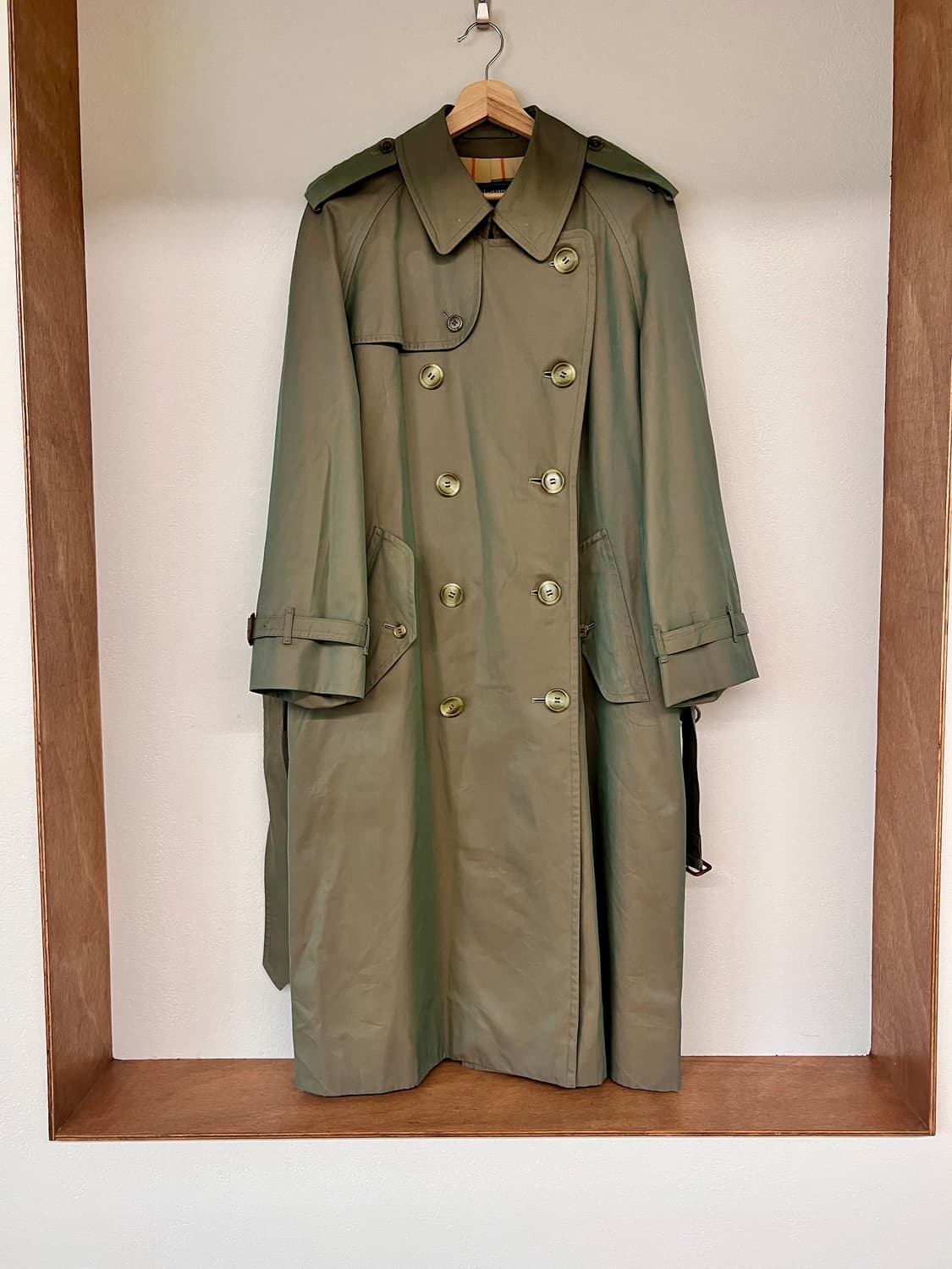 빈티지 버버리 투톤 더블 트렌치 코트 (올리브/브론즈) 상품이미지2