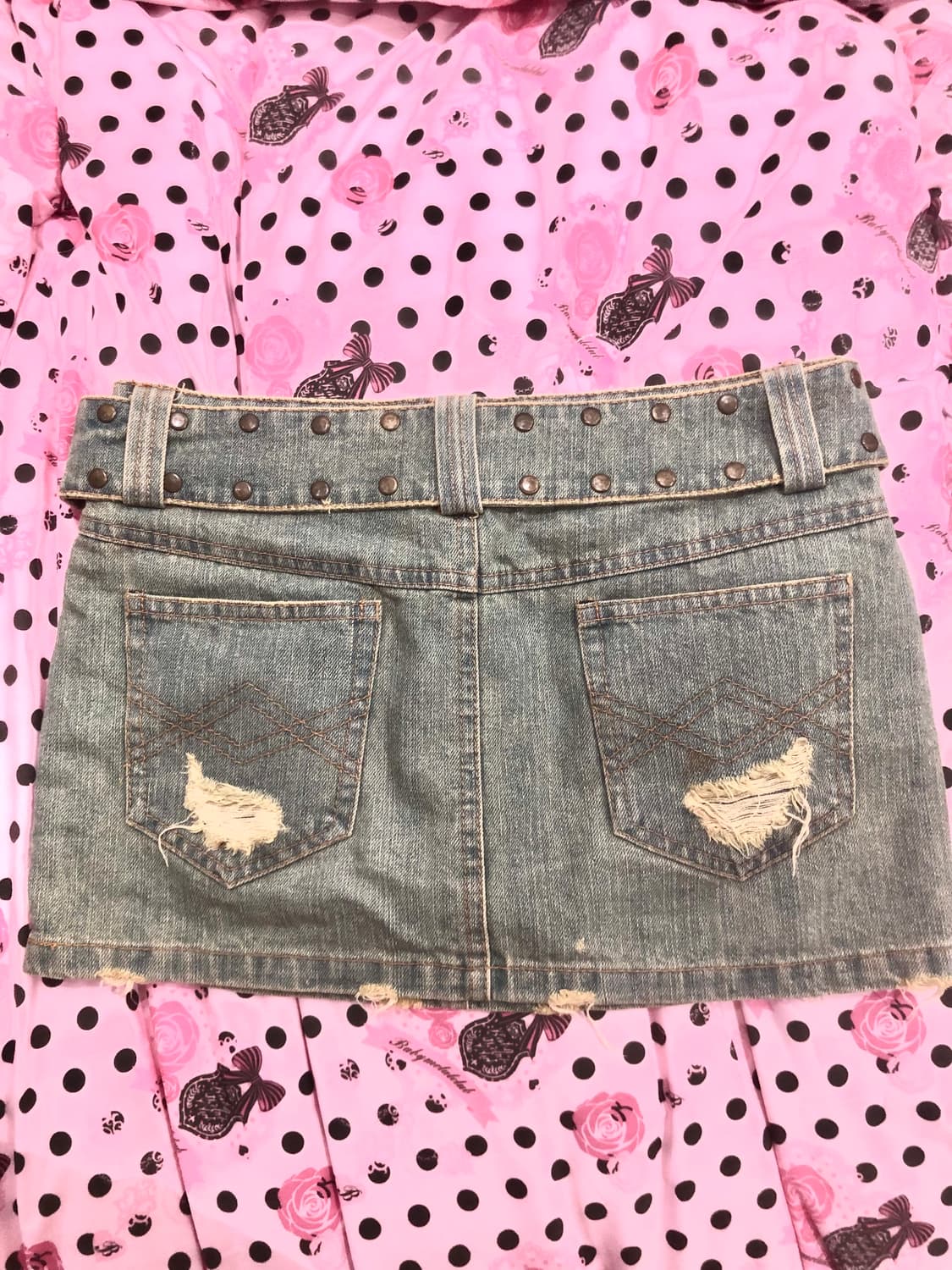 y2k 연청 데미지 미니스커트 벨트 세트 빈티지 니혼진 오네갸루 히메 상품이미지2