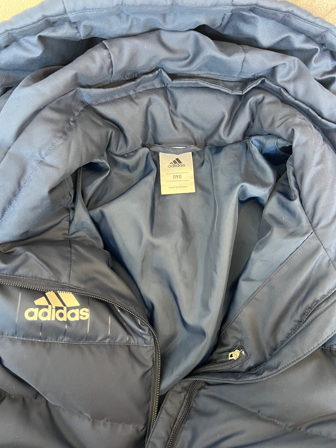 아디다스 남여공용 네이비 다운패딩점퍼 후드롱패딩  상품이미지5