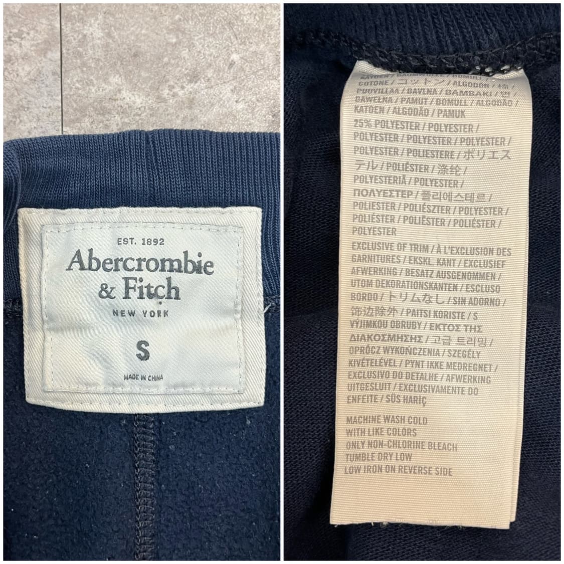 아베크롬비 기모 스웻 팬츠 네이비 S #csz4063 상품이미지3