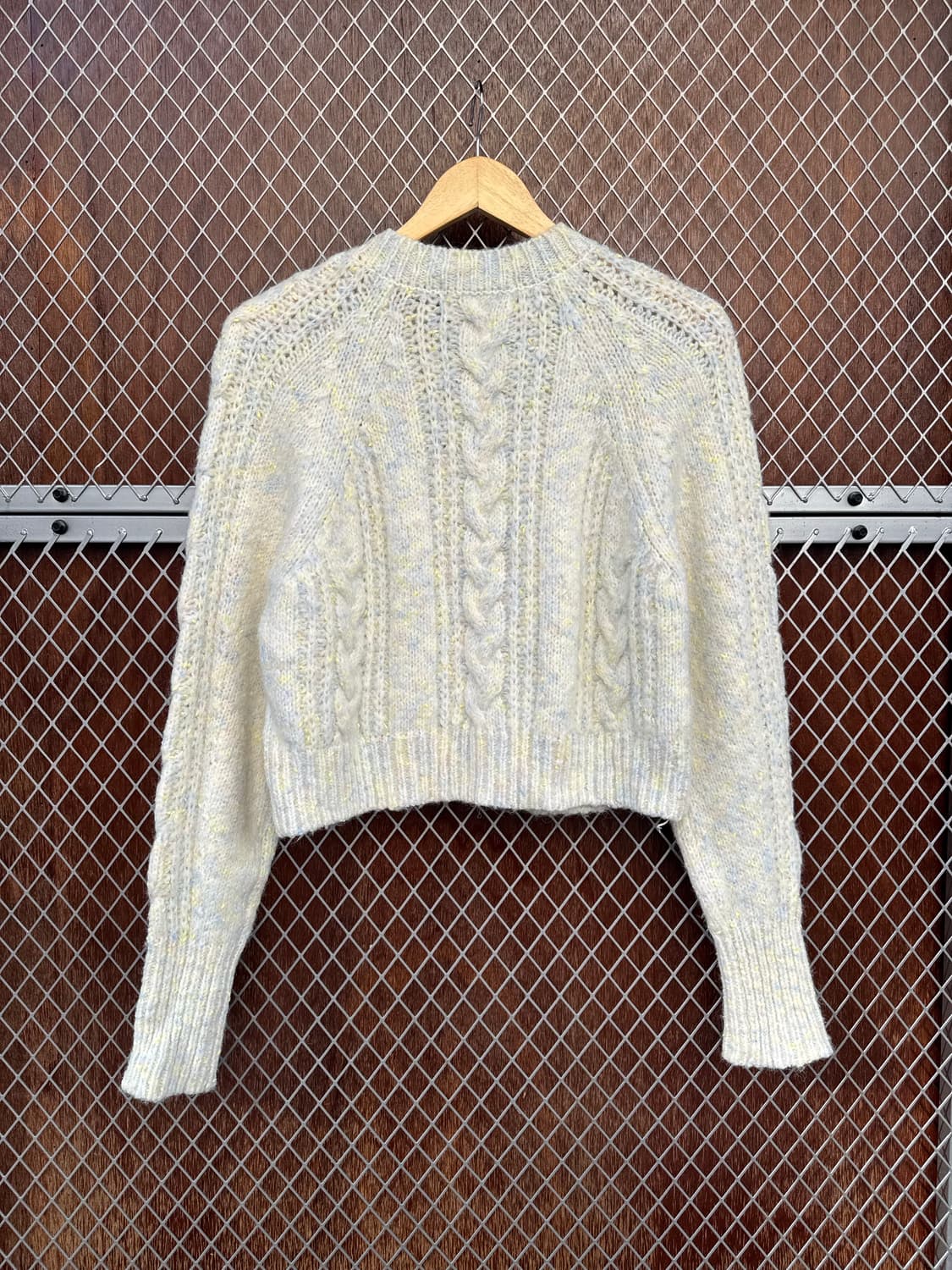 메이비베이비 디어리스트 벌스데이 케이블 알파카 울 레몬크림 니트 가디건 상품이미지10