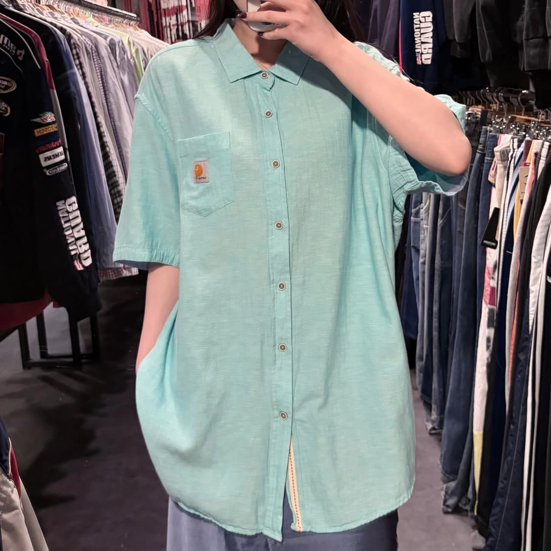 [IM] Carhartt 칼하트 반팔 셔츠 민트 블루 상품이미지4