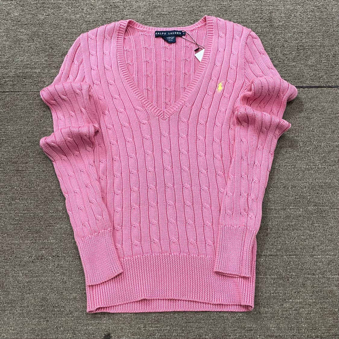 (S) 랄프 로렌 케이블 브이넥 니트 상품이미지3
