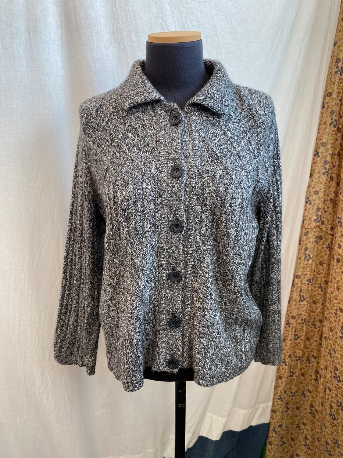 차콜 캐시미어 100% 가디건(M) 상품이미지2