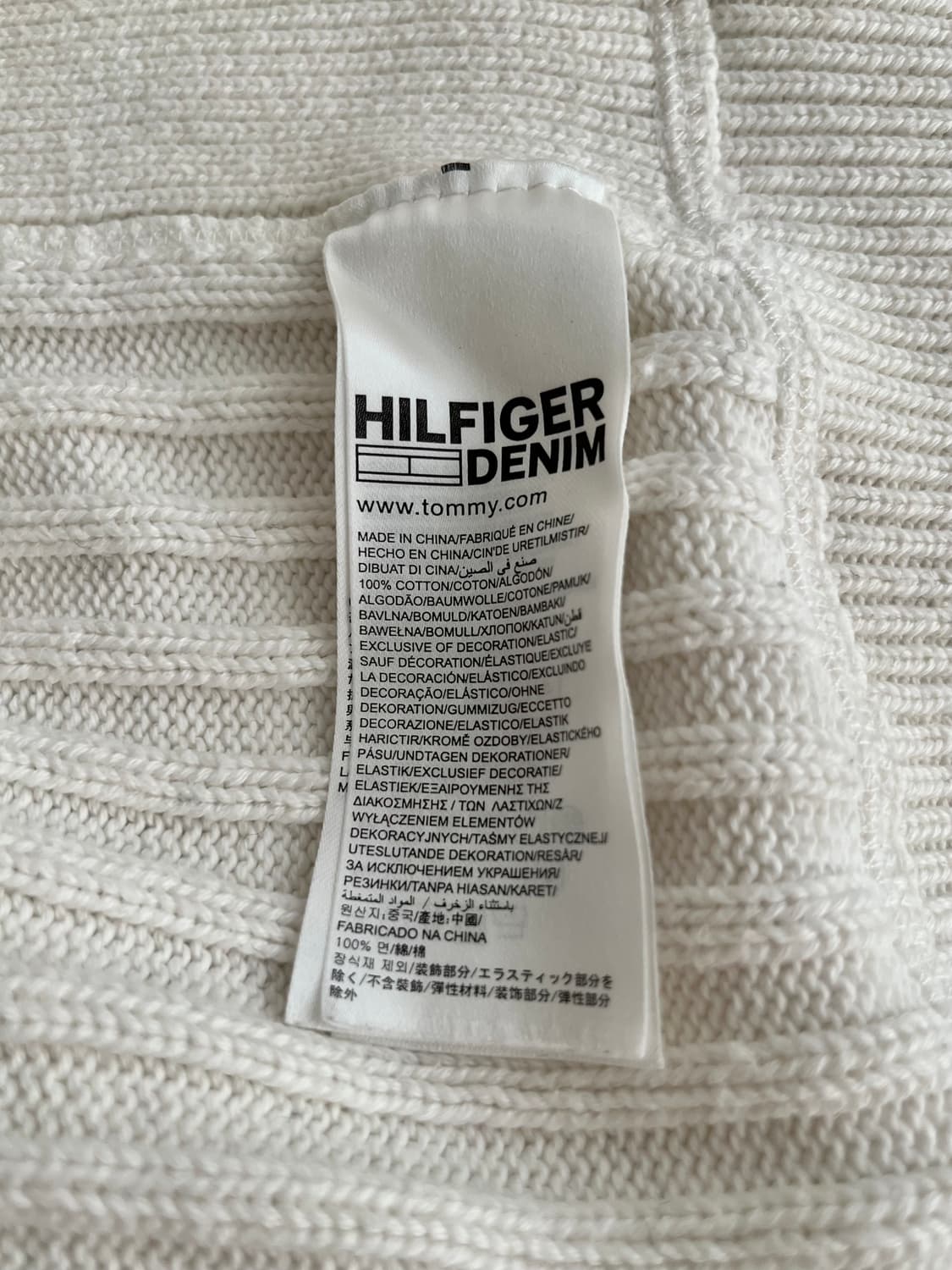 S) 타미힐피거 데님 코튼 니트 집업 아이보리 상품이미지6