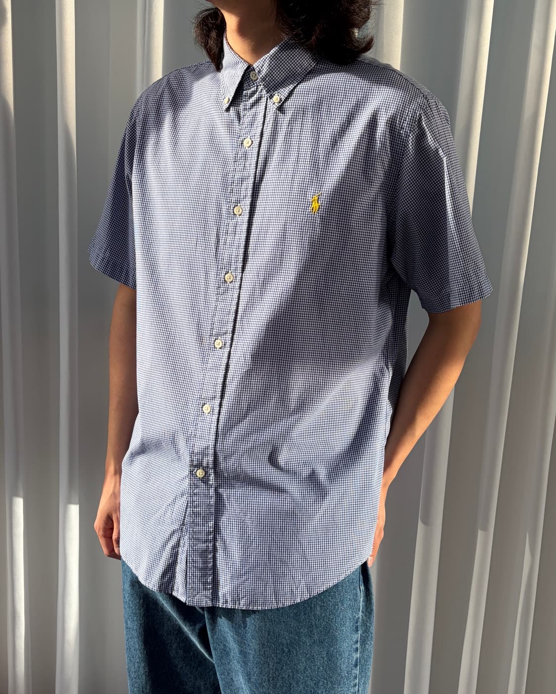 [L]폴로 랄프로렌 포플린 플레이드 반팔 셔츠 상품이미지1