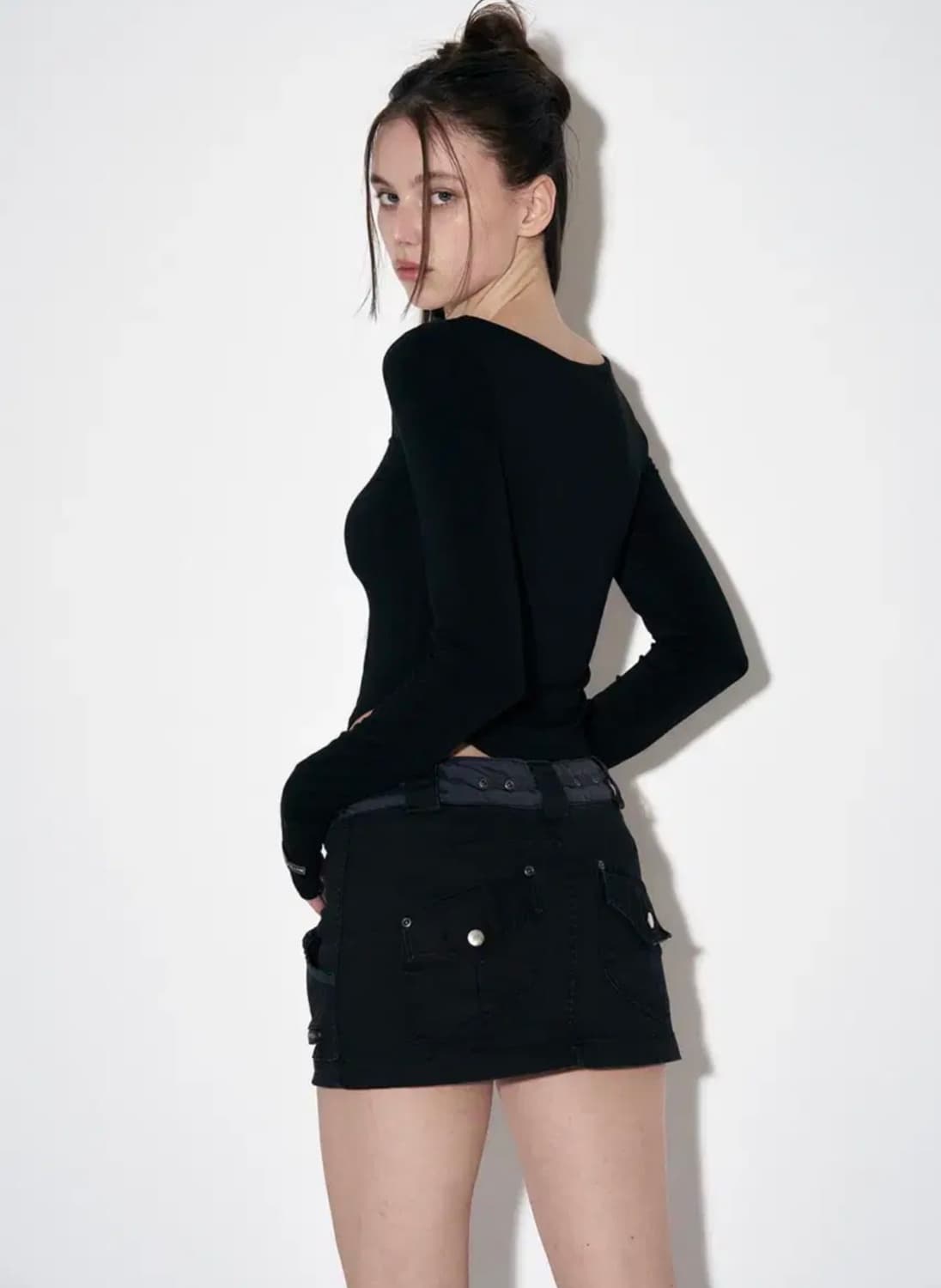 플리즈노팔로우 카밀라 포켓 미니 스커트 블랙  상품이미지3