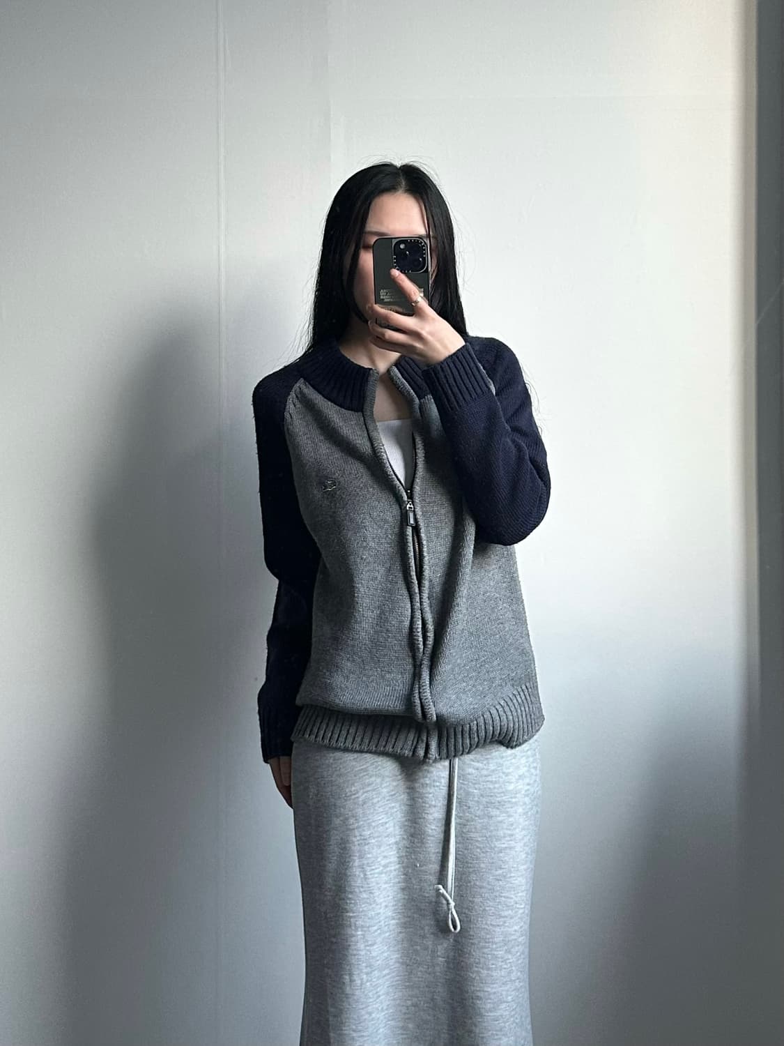 라코스테 나그랑 배색 니트집업 가디건 상품이미지1