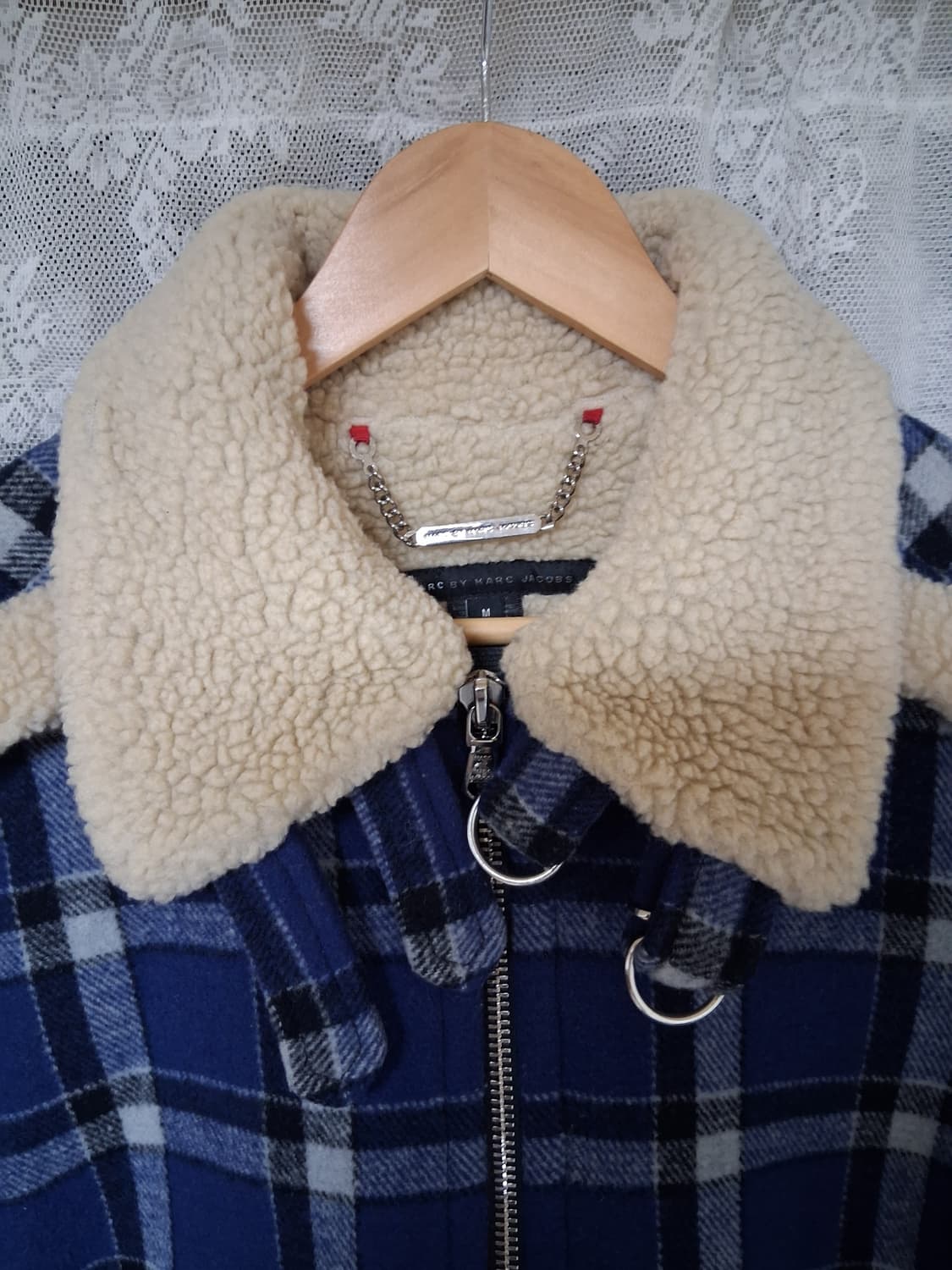 마이클제이콥스양모블루체크무스탕 상품이미지3