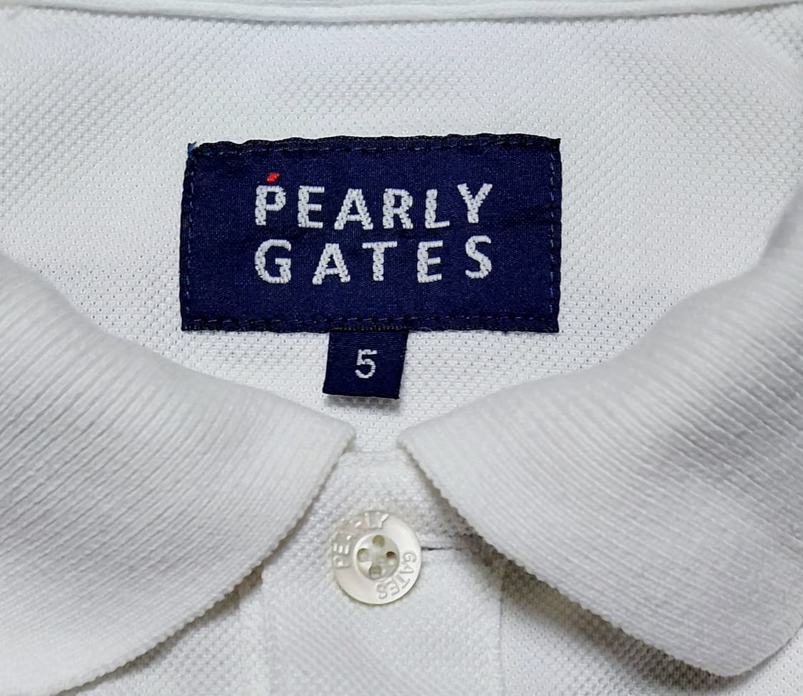 Pearly Gates 와펜 자수 반팔 카라티셔츠 화이트 (L) 상품이미지5