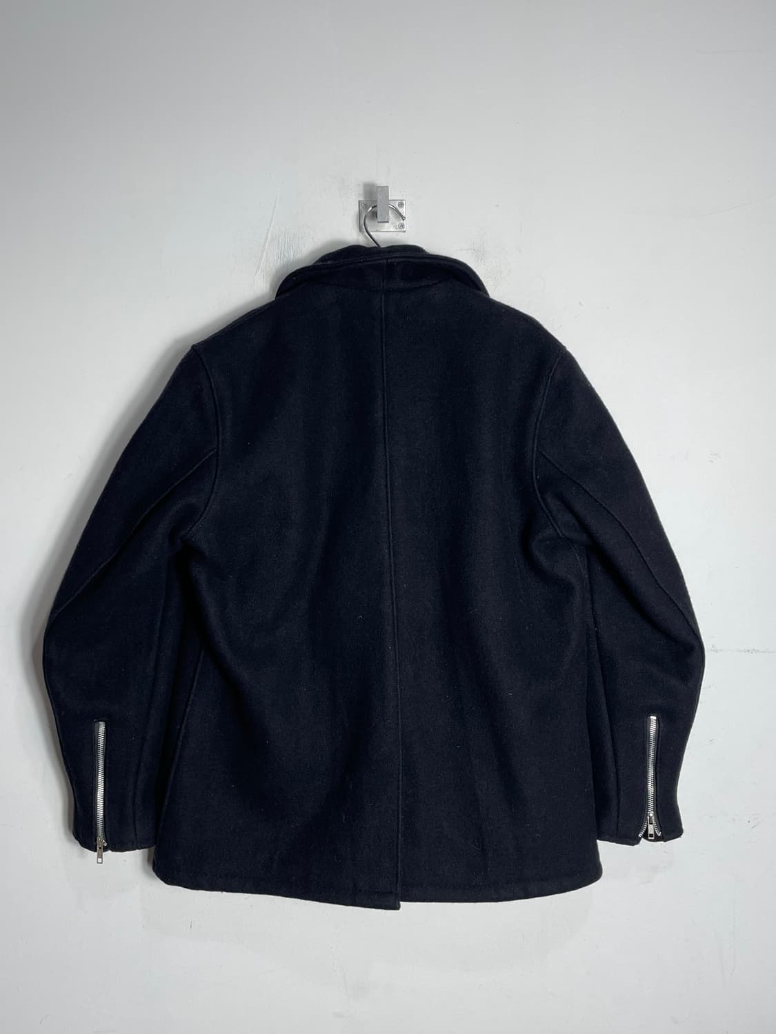Schott 쇼트 블랙 울 코트 상품이미지7