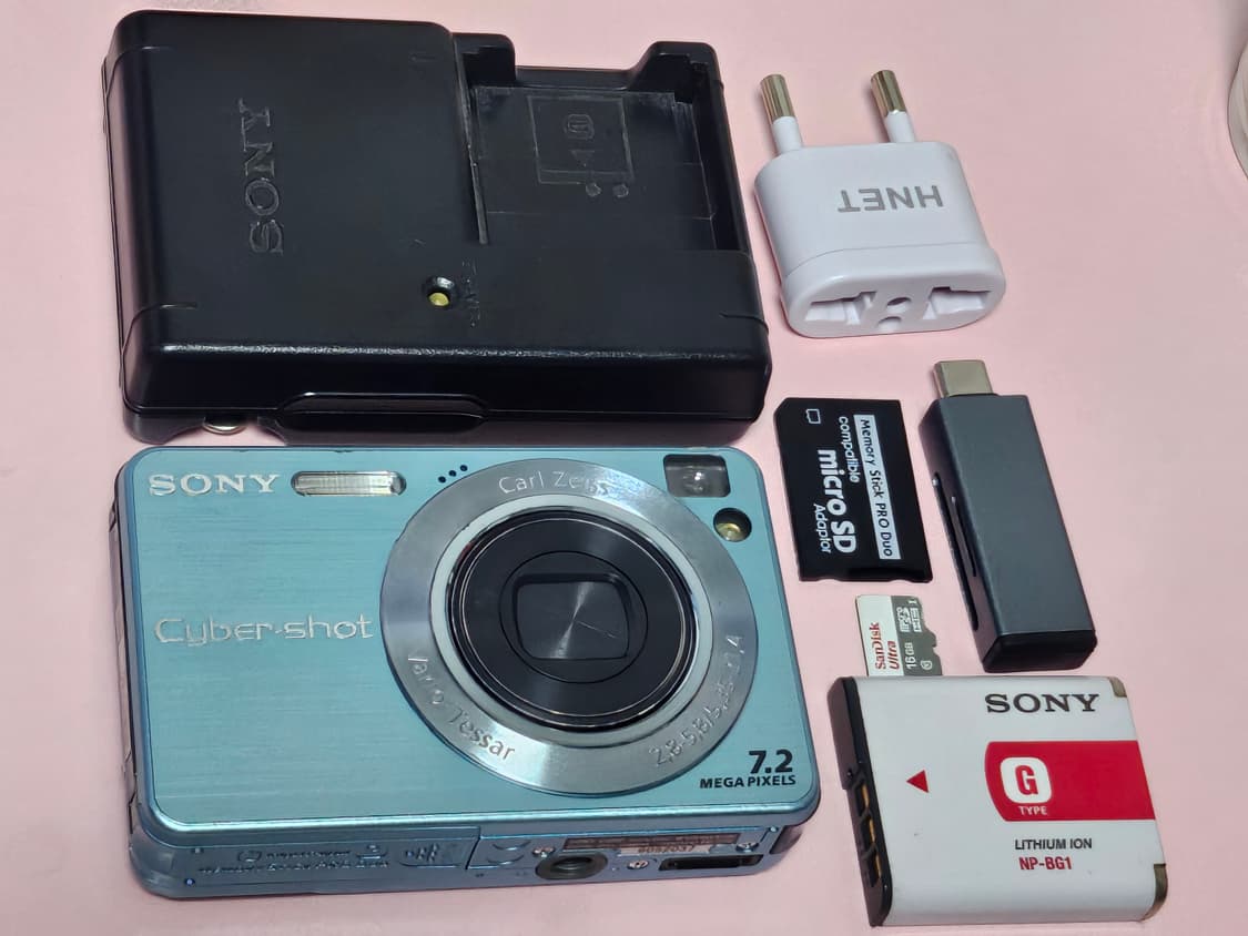 소니 사이버샷 DSC-W120 하늘색 풀구성 상품이미지1