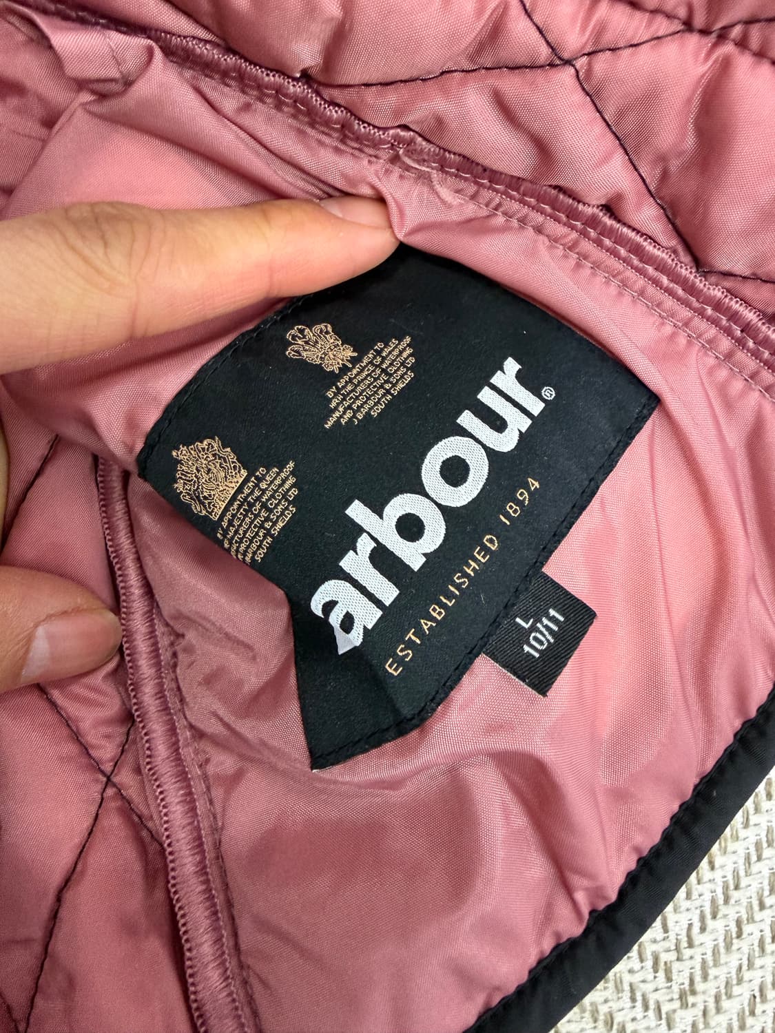 정품) BARBOUR 바버 주니어 키즈 퀼팅 자켓 블랙 10-11Y 상품이미지7