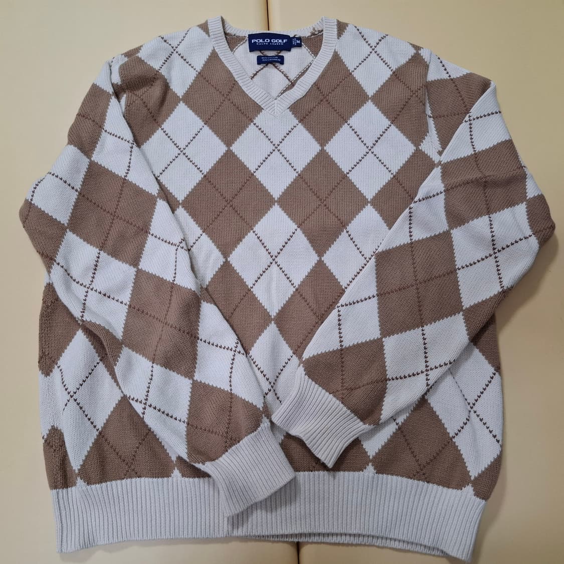 폴로 골프 캐시미어 아가일 니트 M, 100 상품이미지1
