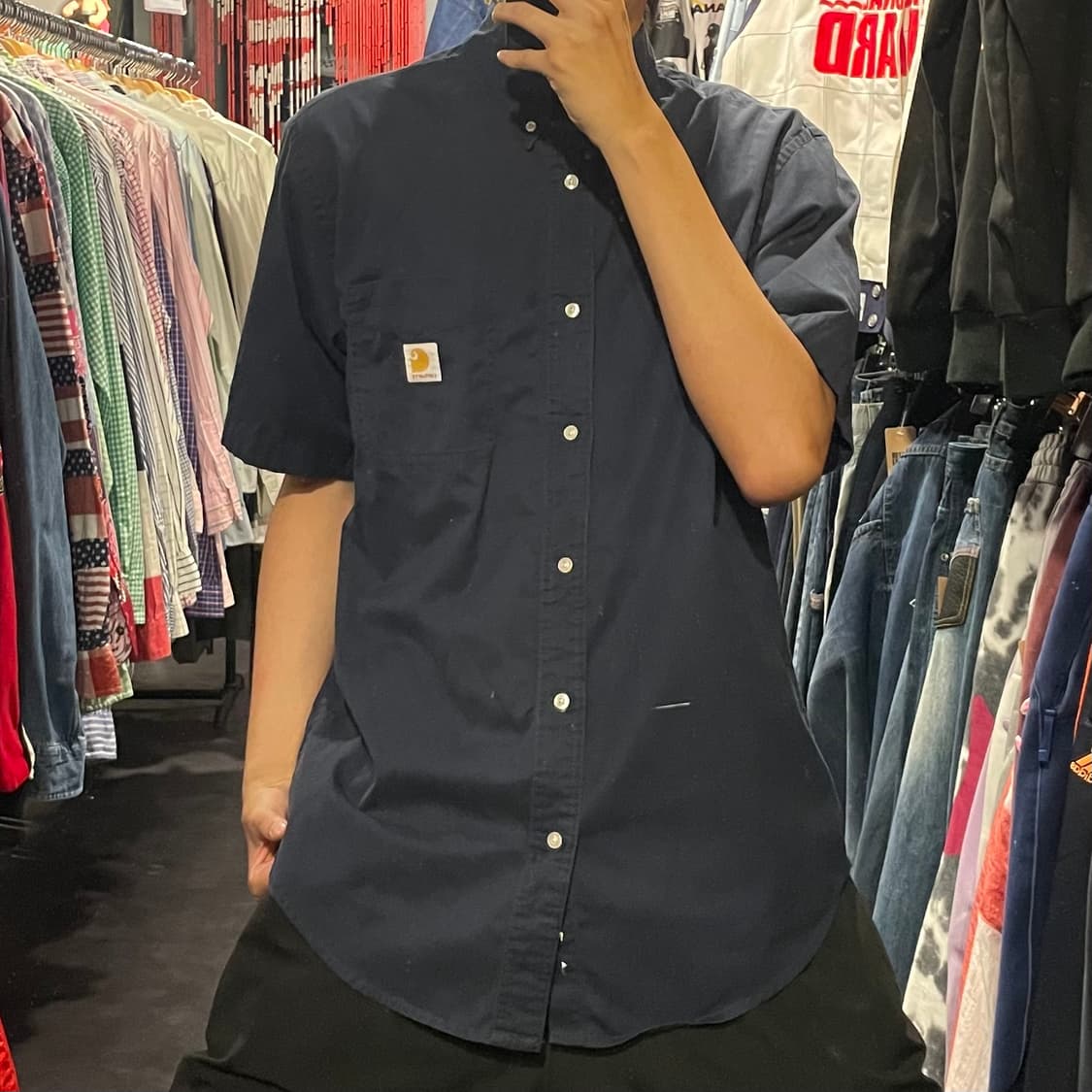 [IM] carhartt 칼하트 네이비 반팔셔츠 상품이미지2