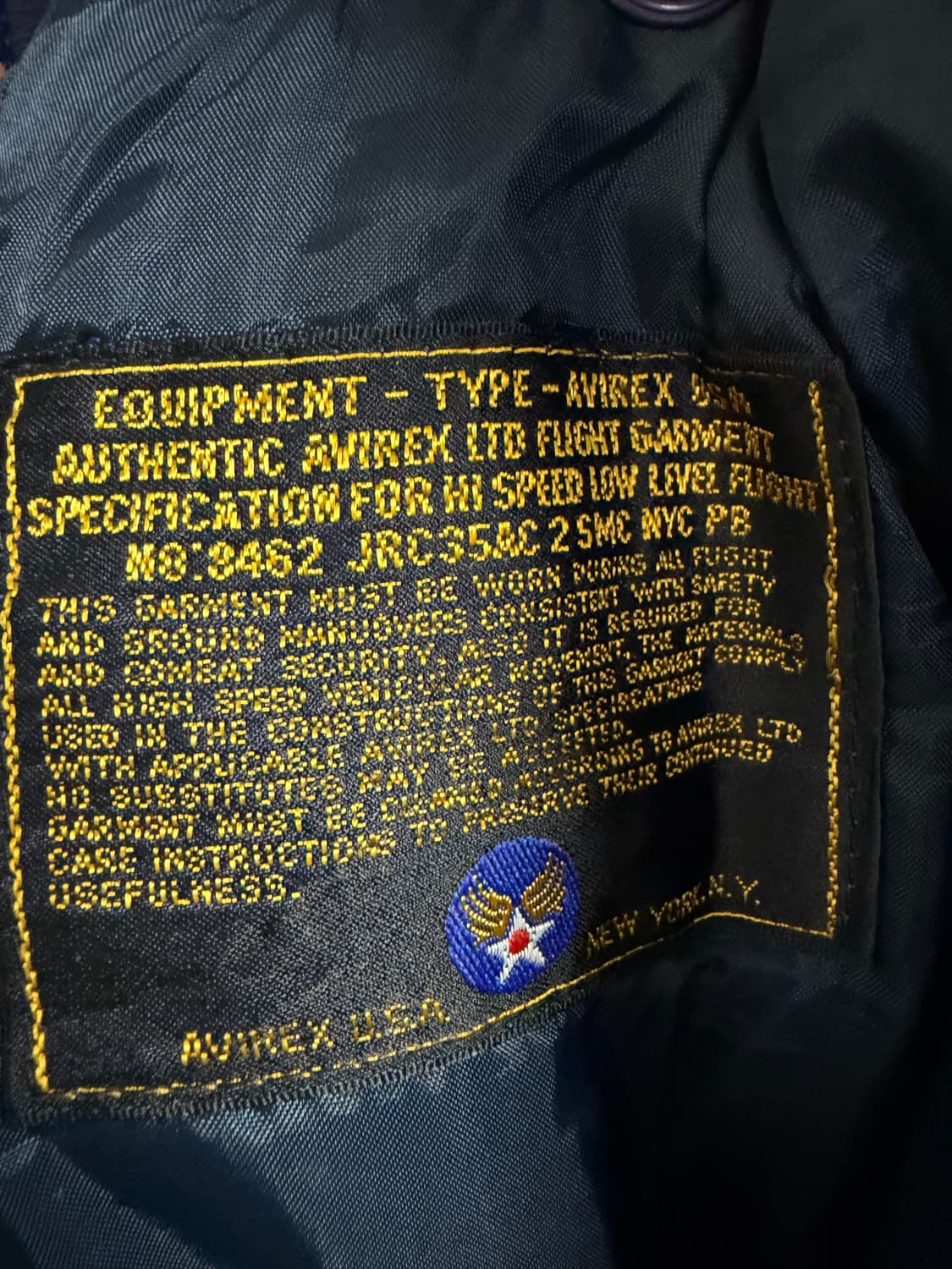 아비렉스 레더 봄버 빅로고 자켓 상품이미지4