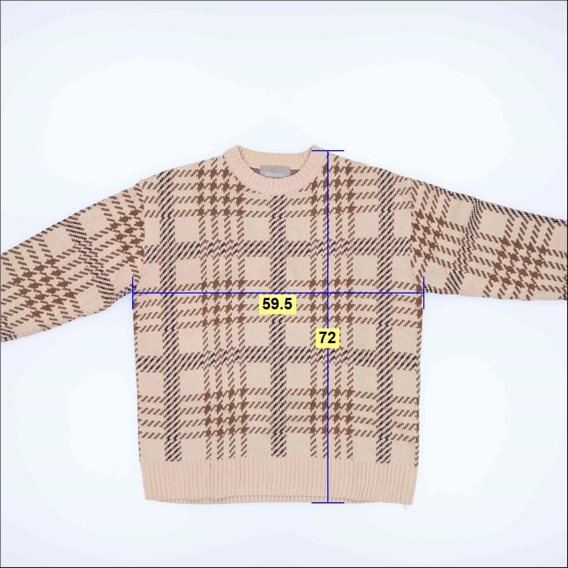[L정도] 빈티지 남성 체크 라운드 니트 스웨터 0119H1 상품이미지4