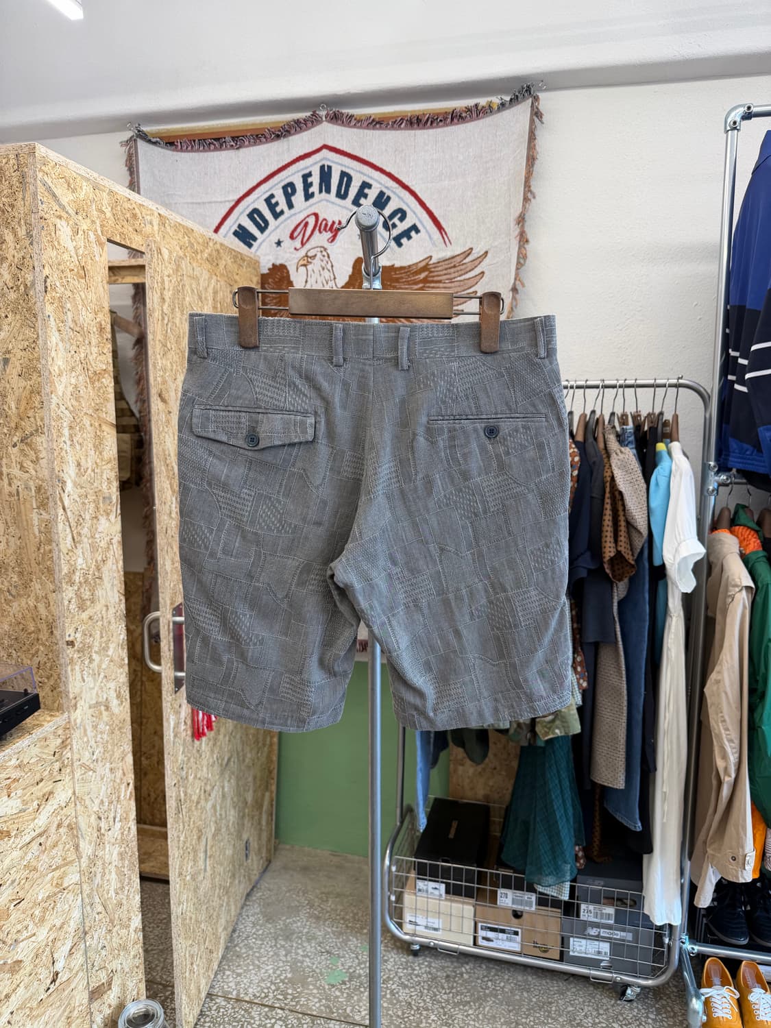 빈티지 패치워크 자켓 하프팬츠 셋업 상품이미지9