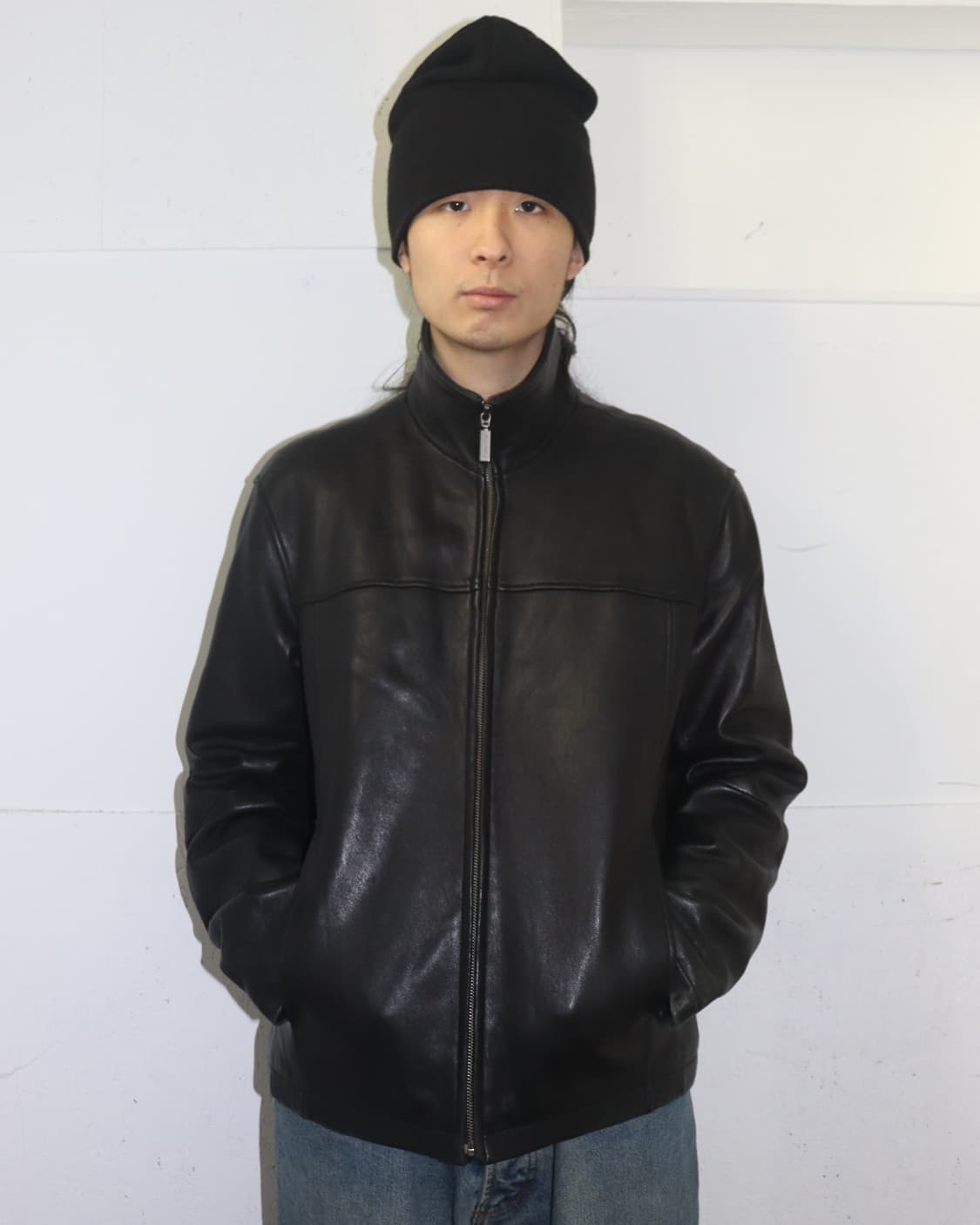 캘빈 클라인 클래식 레더 집업 자켓 상품이미지1