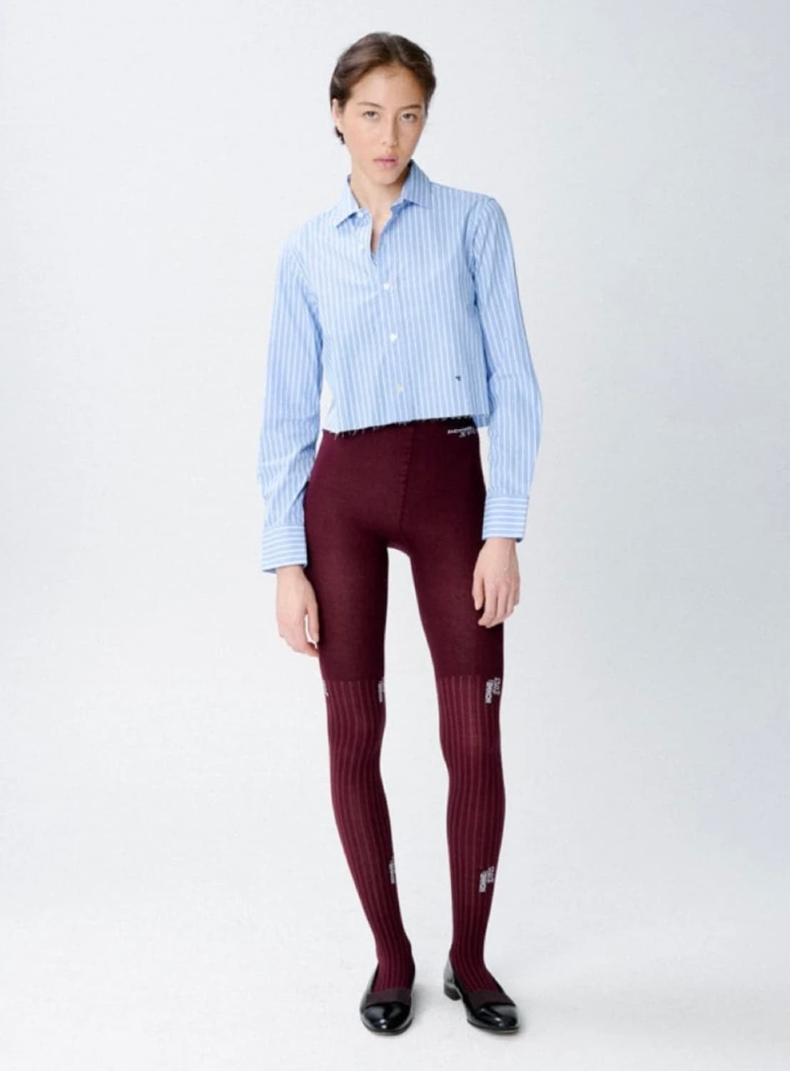 (W) HG WOOL TIGTS (BURGUN) 옴므걸스 버건디 레깅스 상품이미지1