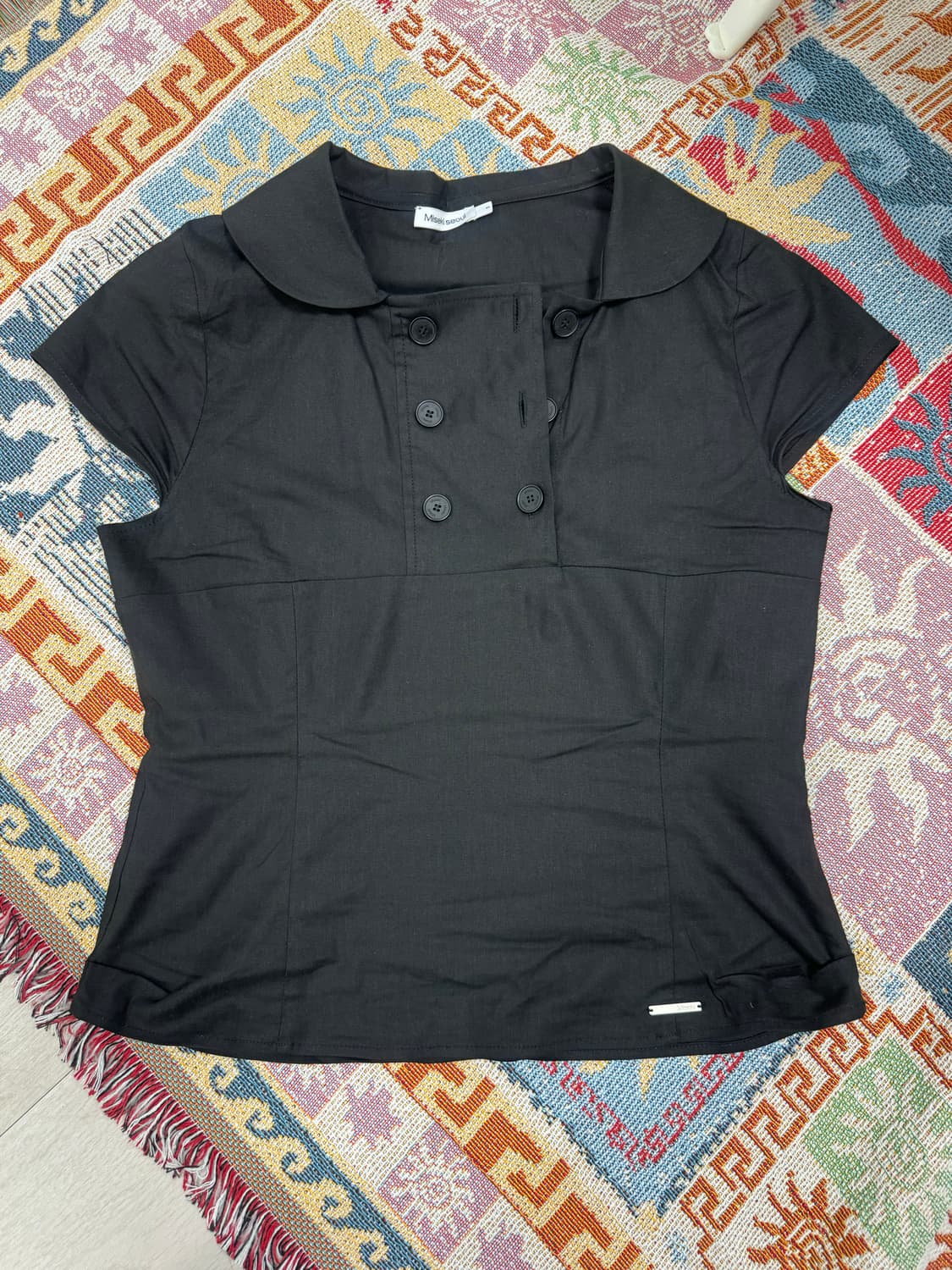 미세키서울 Double button shirts top 블랙 상품이미지2