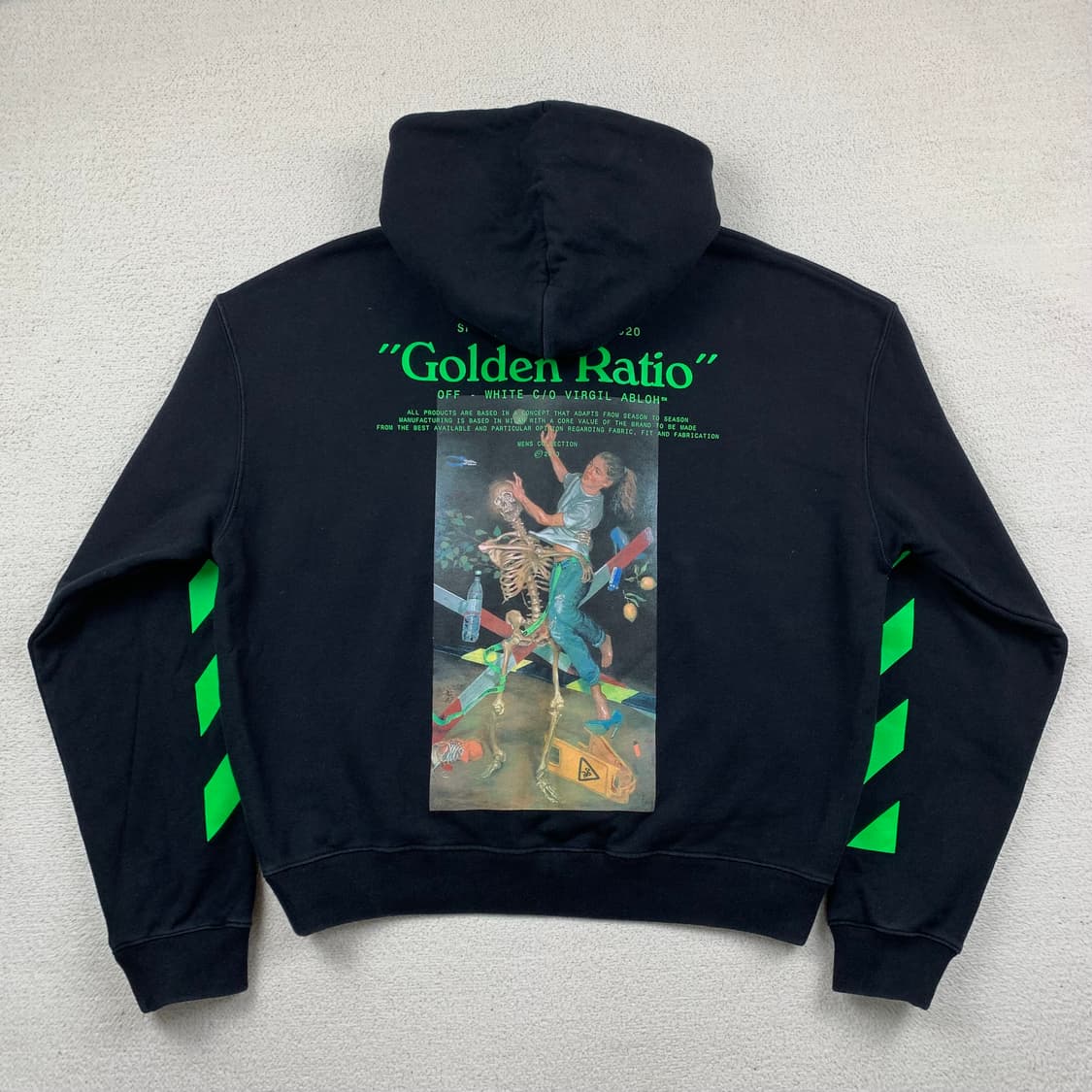 오프화이트 20SS 파스칼 Golden Ratio 페인팅 후드티 블랙 상품이미지2