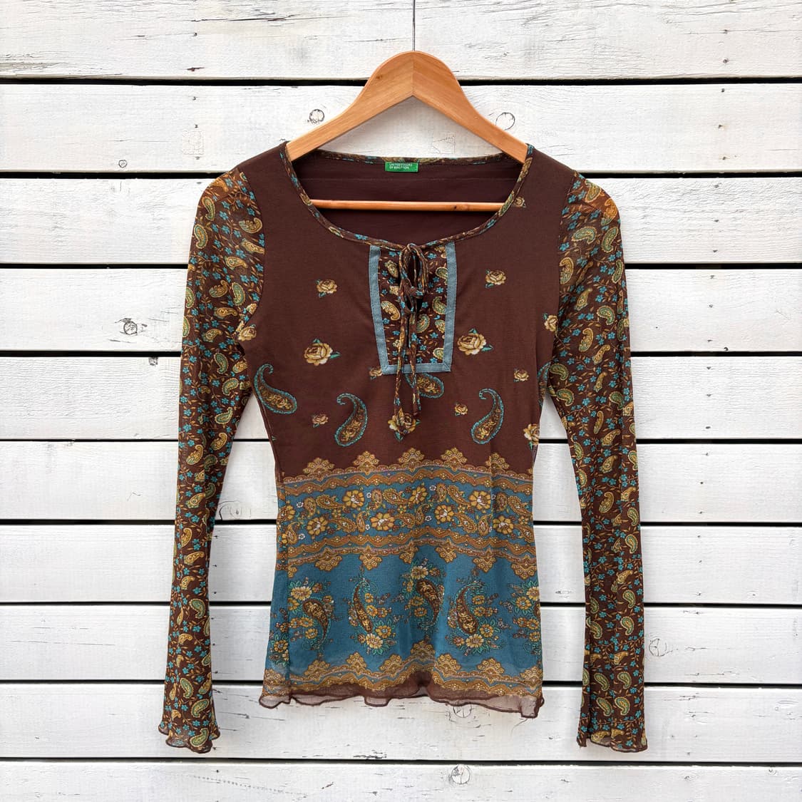 Benetton 베네통 플라워 블라우스 탑 상품이미지1