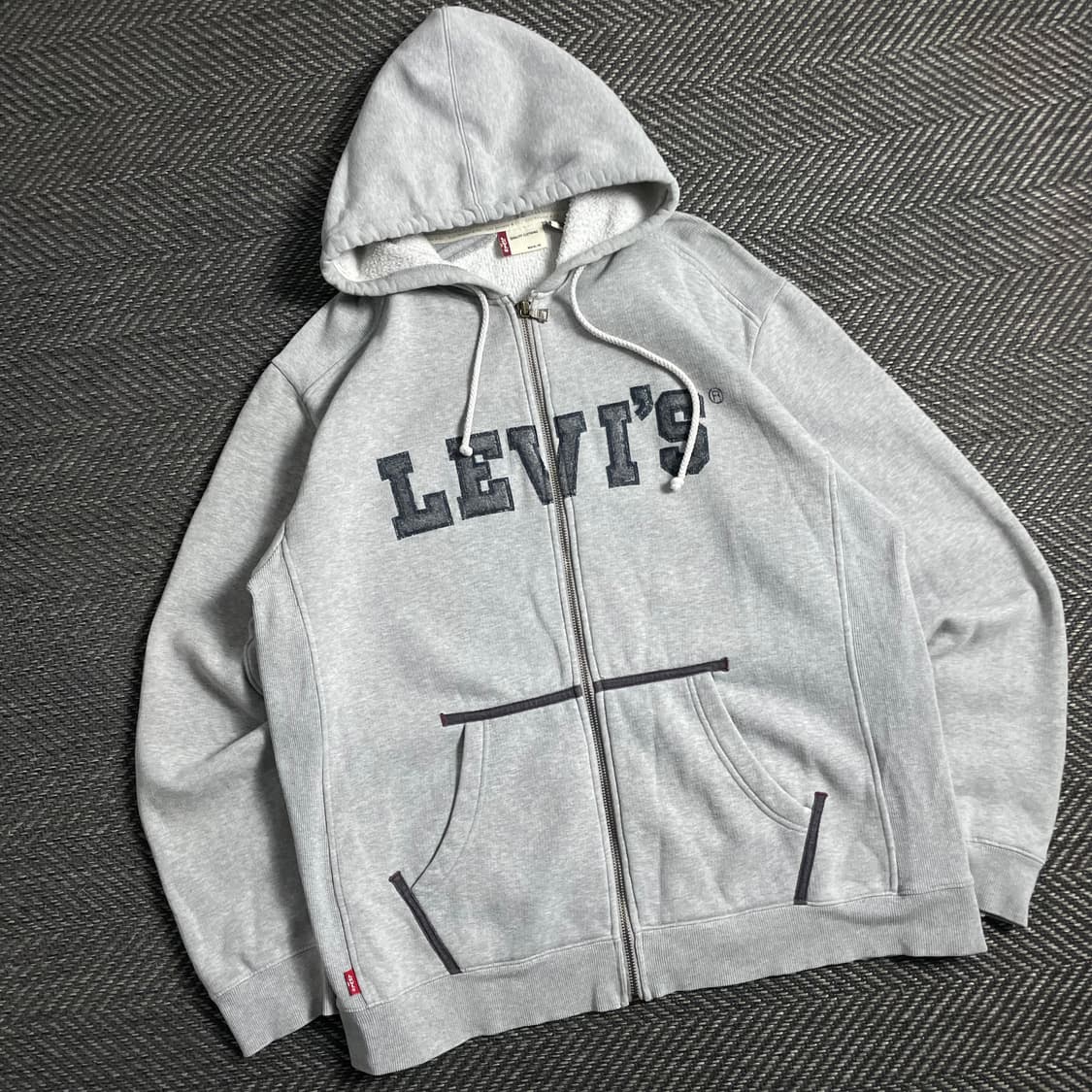 리바이스 빈티지 스펠아웃 자수 후드집업 그레이y 5022 상품이미지1