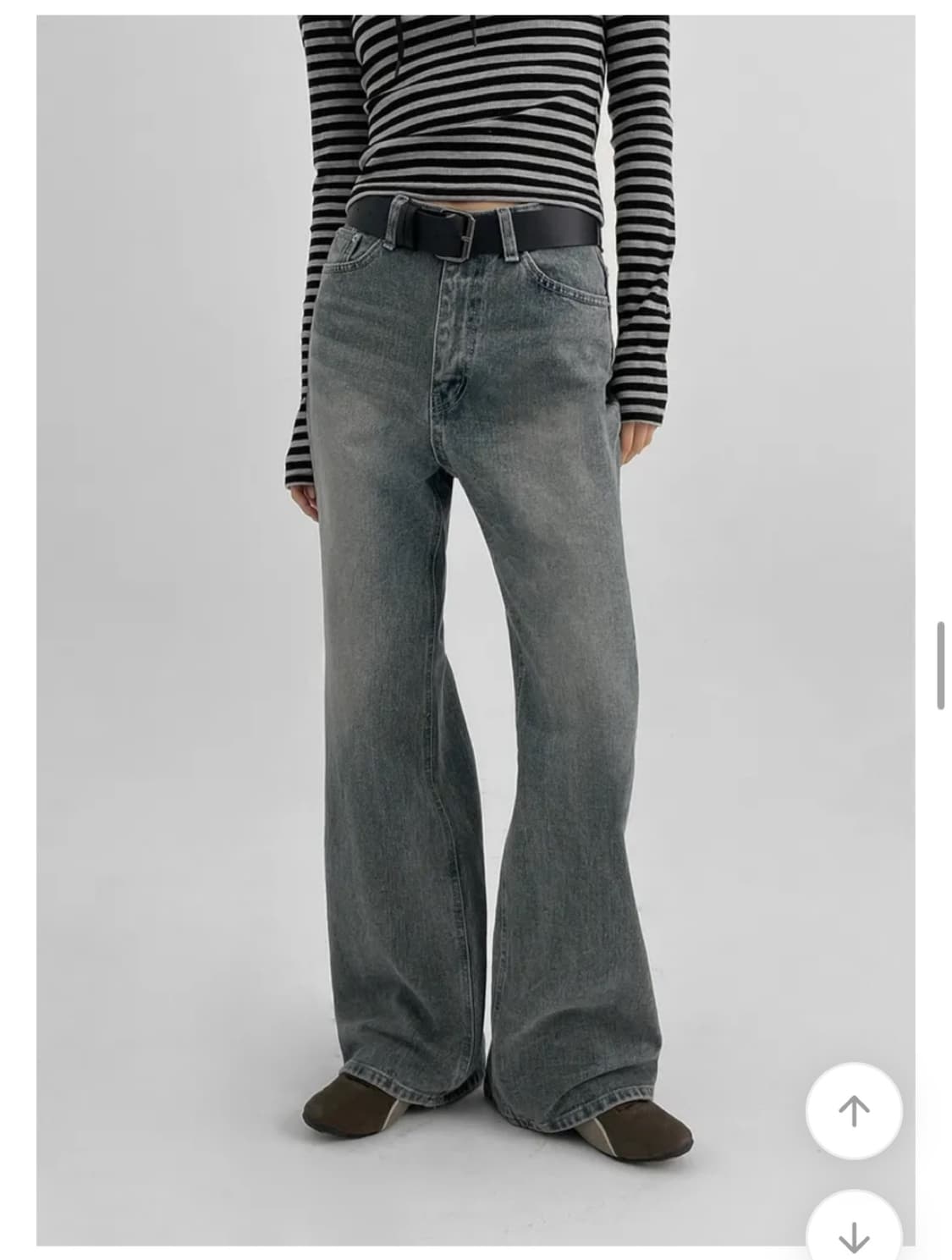 블랙업 샤타링 와이드 부츠컷 팬츠 상품이미지1