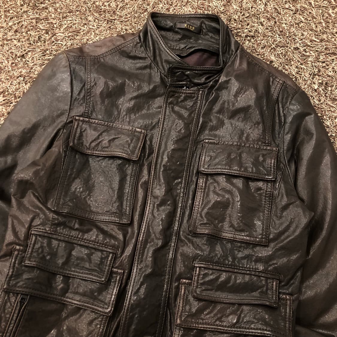 빈티지 양가죽 쿼드포켓 집업 레더 가죽 자켓 상품이미지2